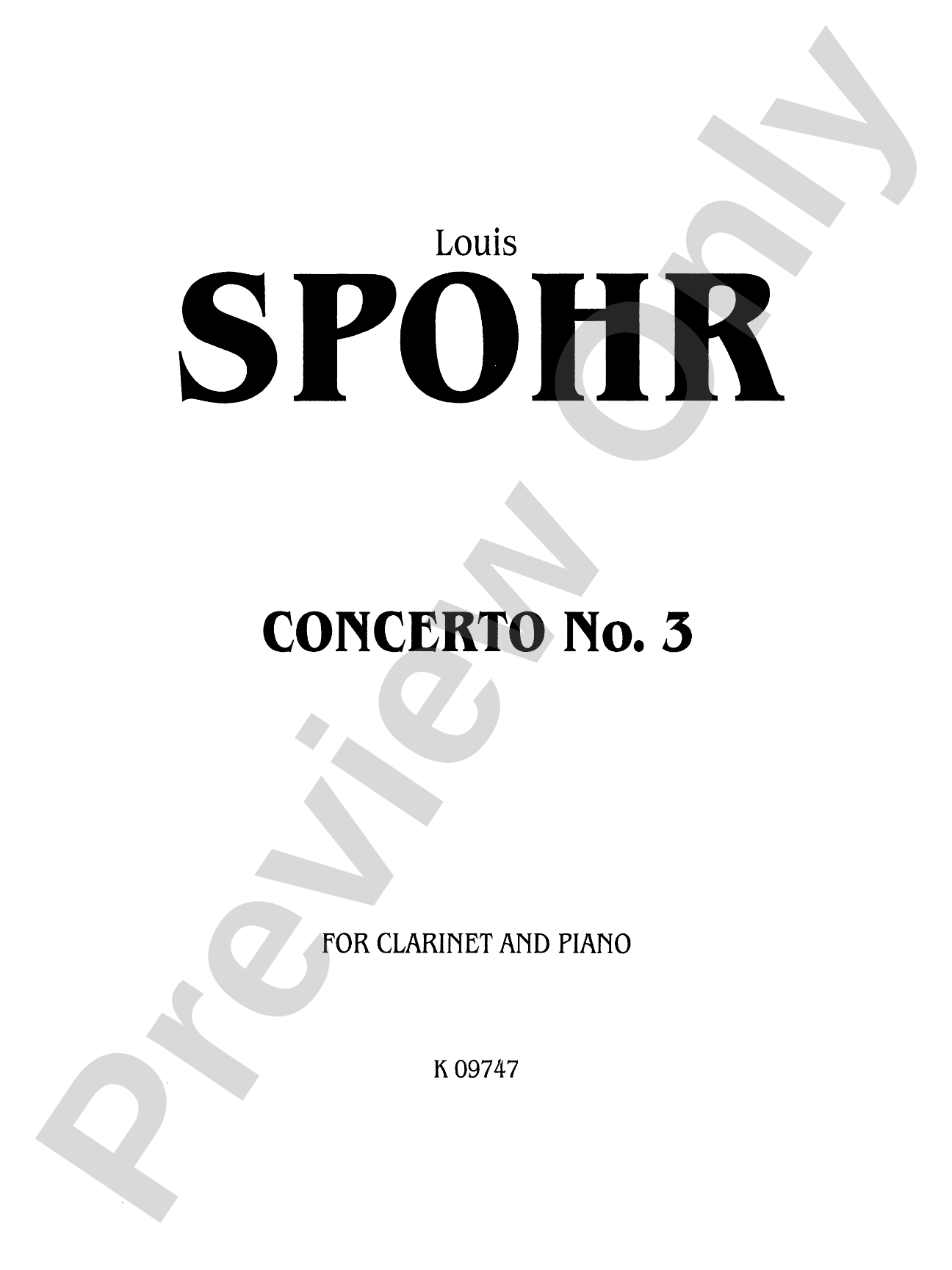 Spohr: Concerto No. 3: Clarinet Part(s)