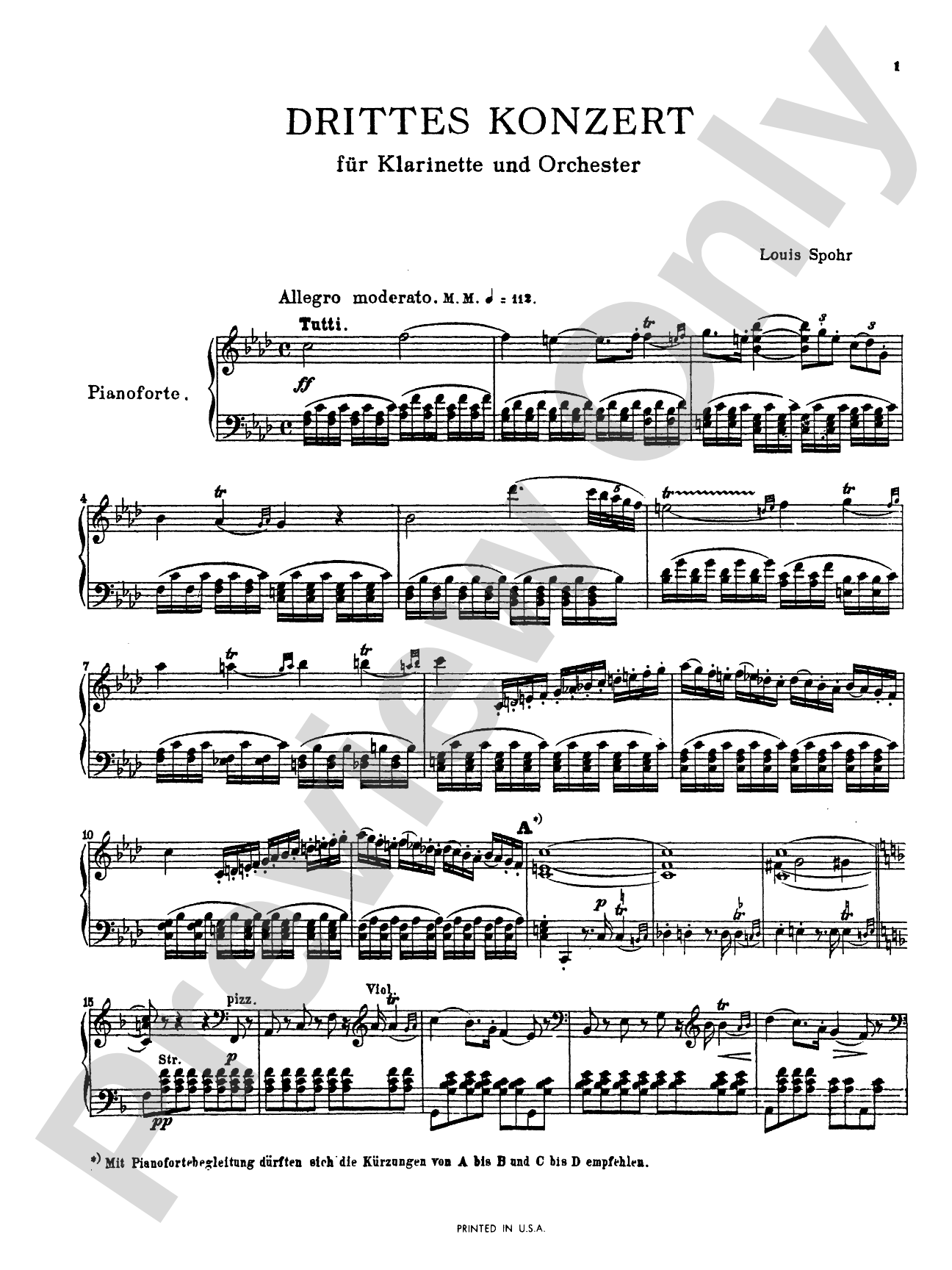 Spohr: Concerto No. 3: Clarinet Part(s)