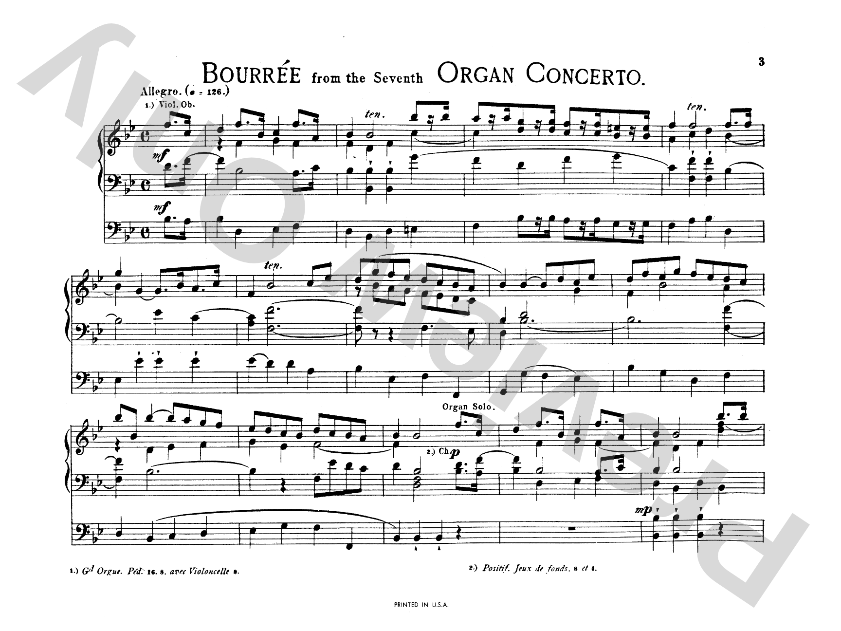 Handel: Extracts from Instrumental Music (Arr. Best), Volume I: Organ Comb Bound Book