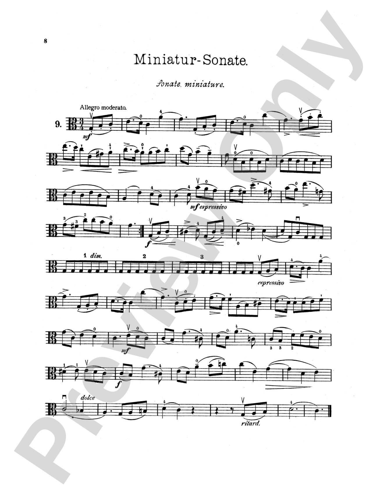 Reinecke: Ten Little Pieces (Petits Morceaux), Op. 122A: Viola Book