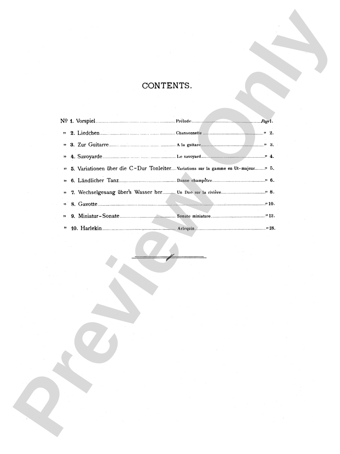Reinecke: Ten Little Pieces (Petits Morceaux), Op. 122A