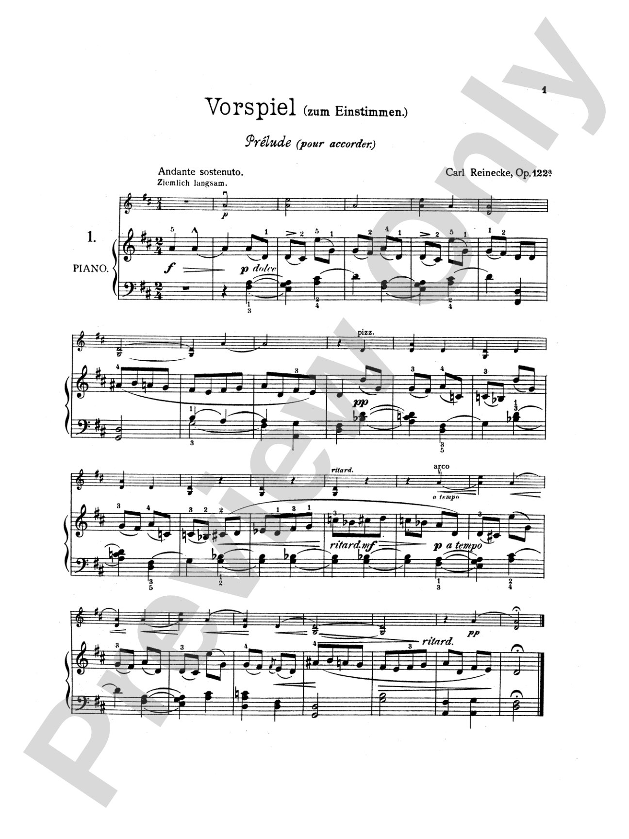 Reinecke: Ten Little Pieces (Petits Morceaux), Op. 122A