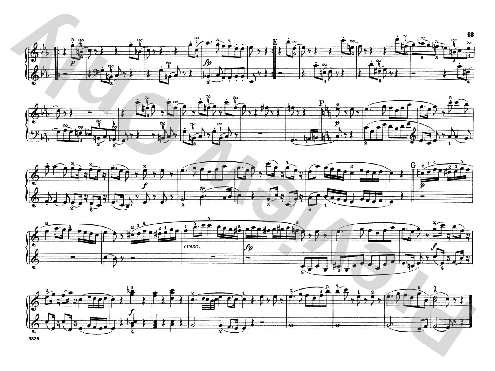 Mozart: Eine Kleine Nachtmusik (K.525): Piano Duet (1 Piano, 4 Hands) Comb Bound Book