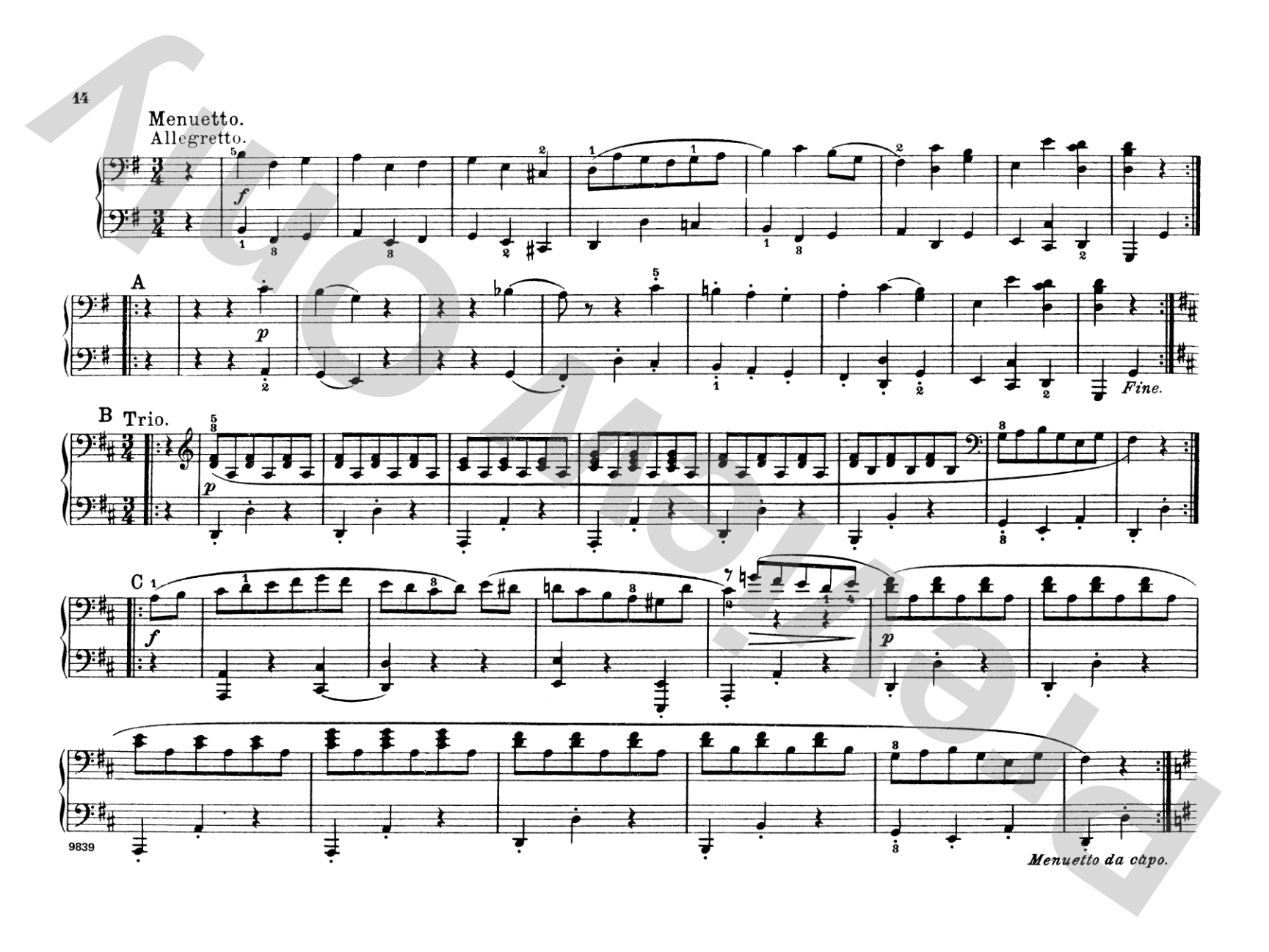 Mozart: Eine Kleine Nachtmusik (K.525): Piano Duet (1 Piano, 4 Hands) Comb Bound Book