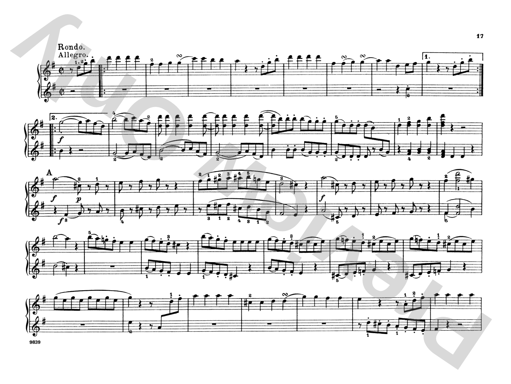 Mozart: Eine Kleine Nachtmusik (K.525): Piano Duet (1 Piano, 4 Hands) Comb Bound Book