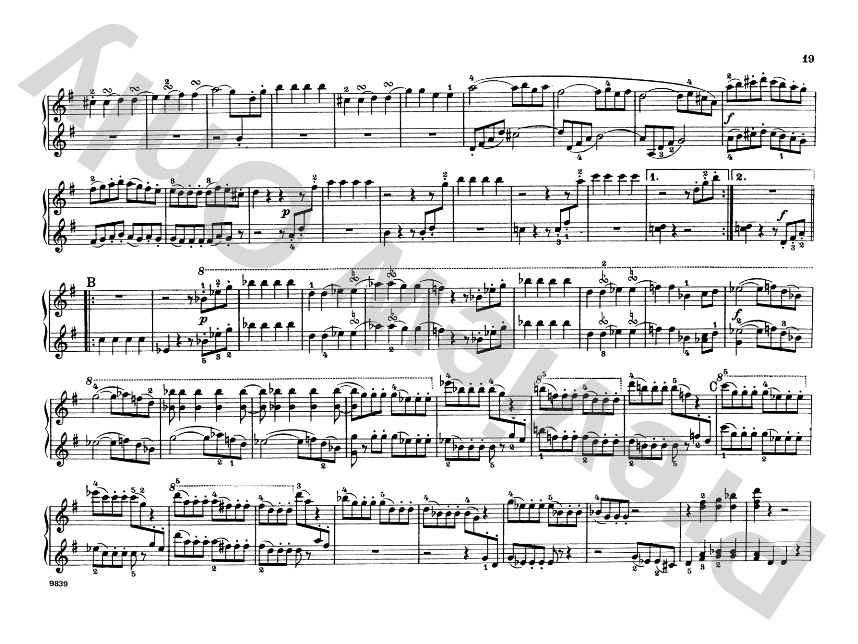 Mozart: Eine Kleine Nachtmusik (K.525): Piano Duet (1 Piano, 4 Hands) Comb Bound Book