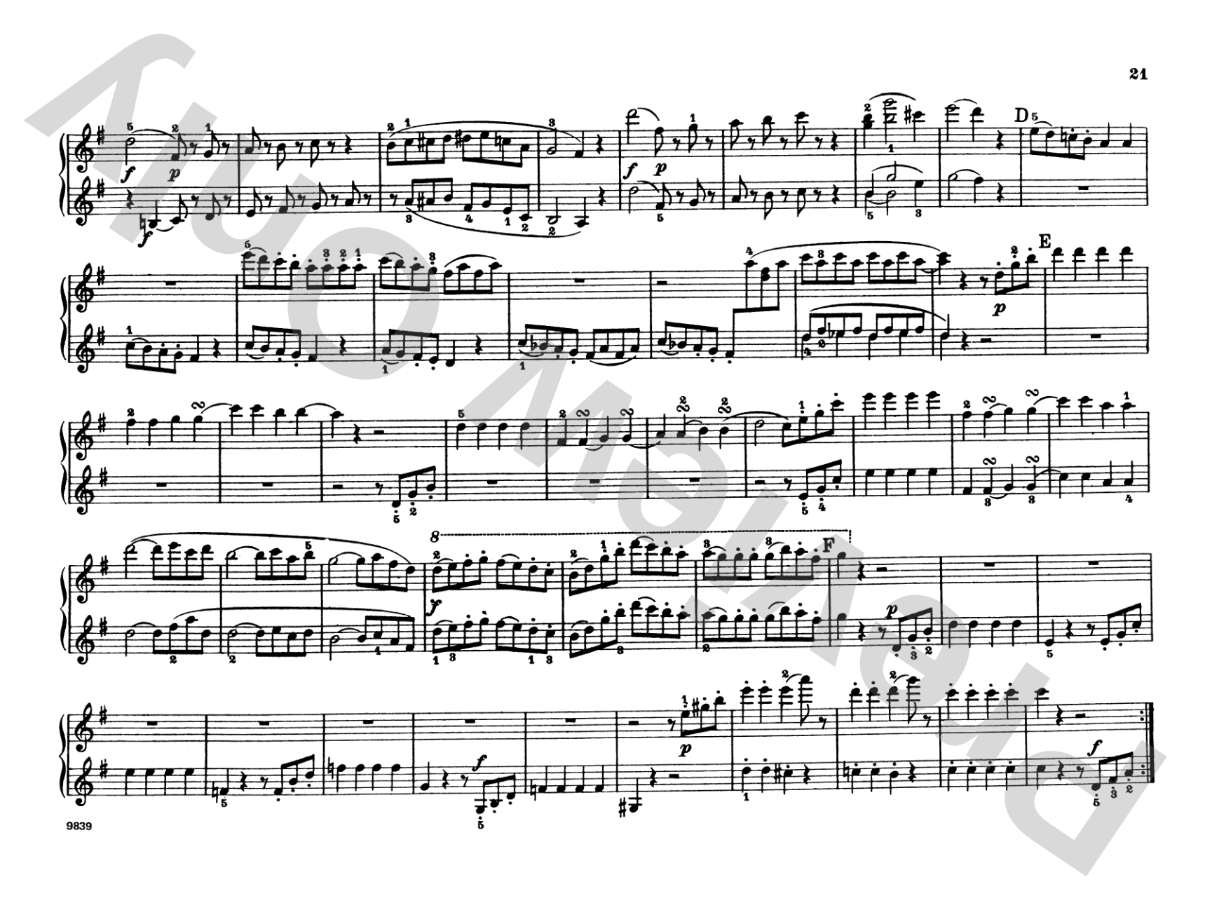 Mozart: Eine Kleine Nachtmusik (K.525): Piano Duet (1 Piano, 4 Hands) Comb Bound Book