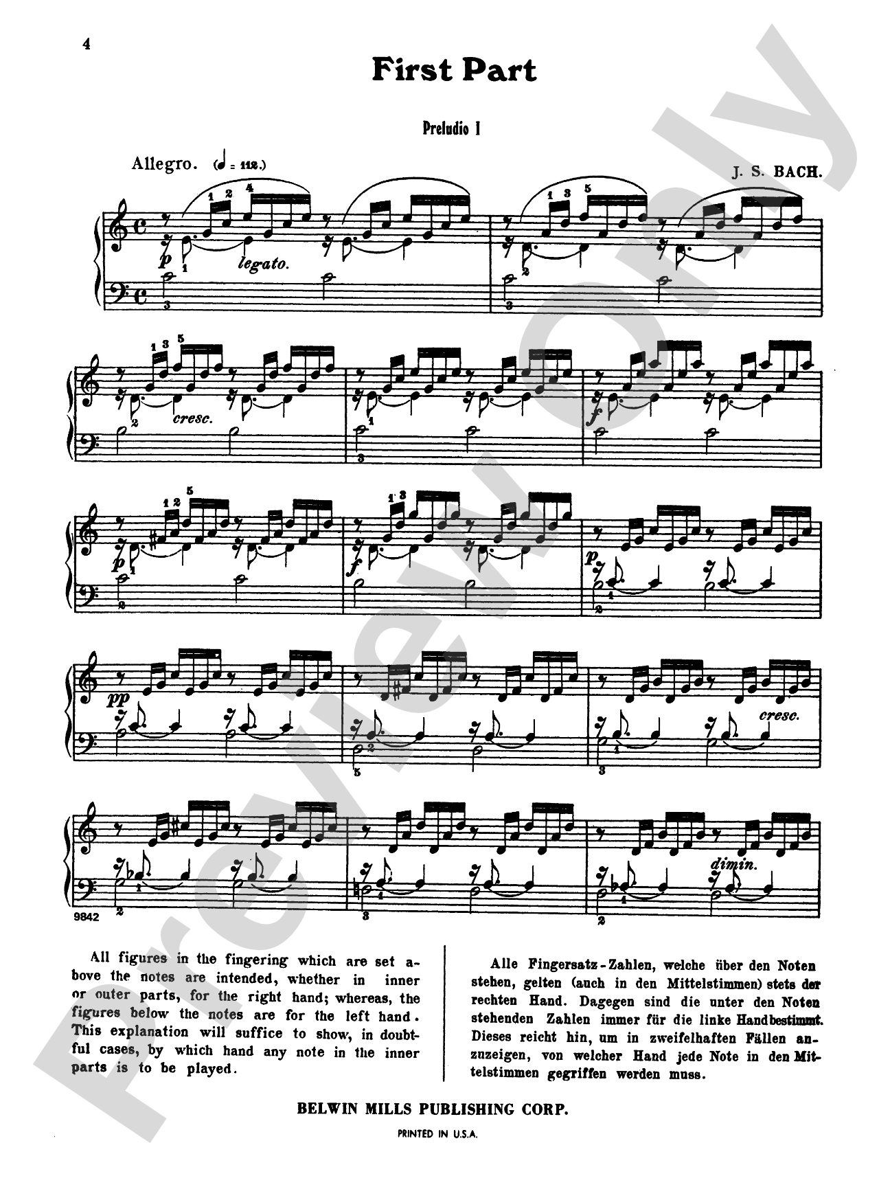 Bach: The Well-Tempered Clavier (Volume I) (Ed. Carl Czerny): Piano Book