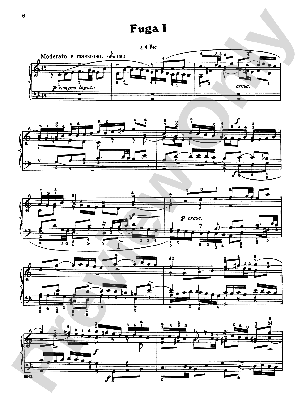 Bach: The Well-Tempered Clavier (Volume I) (Ed. Carl Czerny): Piano Book