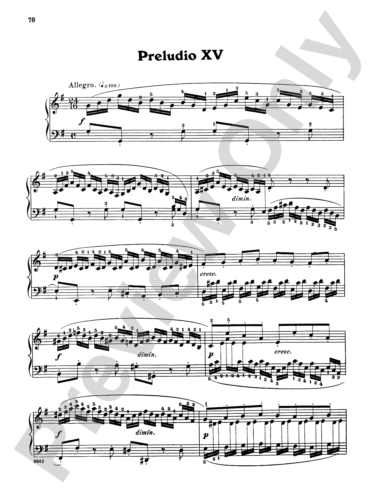 Bach: The Well-Tempered Clavier (Volume I) (Ed. Carl Czerny)