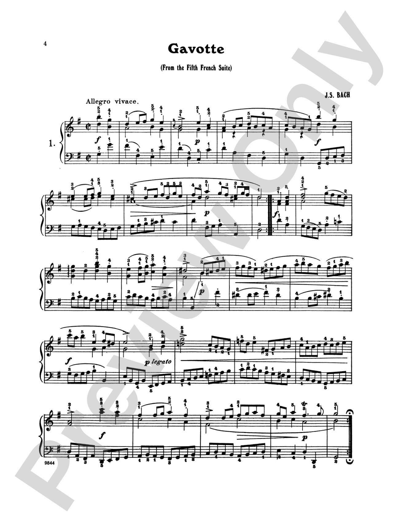 Bach: Twenty One Favorite Pieces: Piano Book
