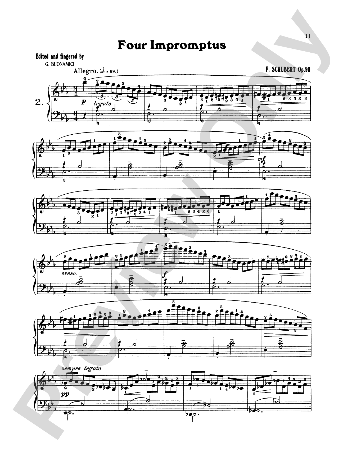 Schubert: Four Impromptus, Op. 90 (Ed. Giuseppe Buonamici)