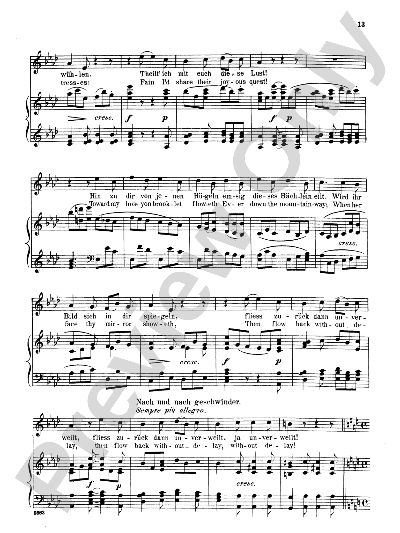 Beethoven: An Die Ferne Geliebte (To the Distant Beloved), Op. 98 (High voice, German/English): High Voice Book