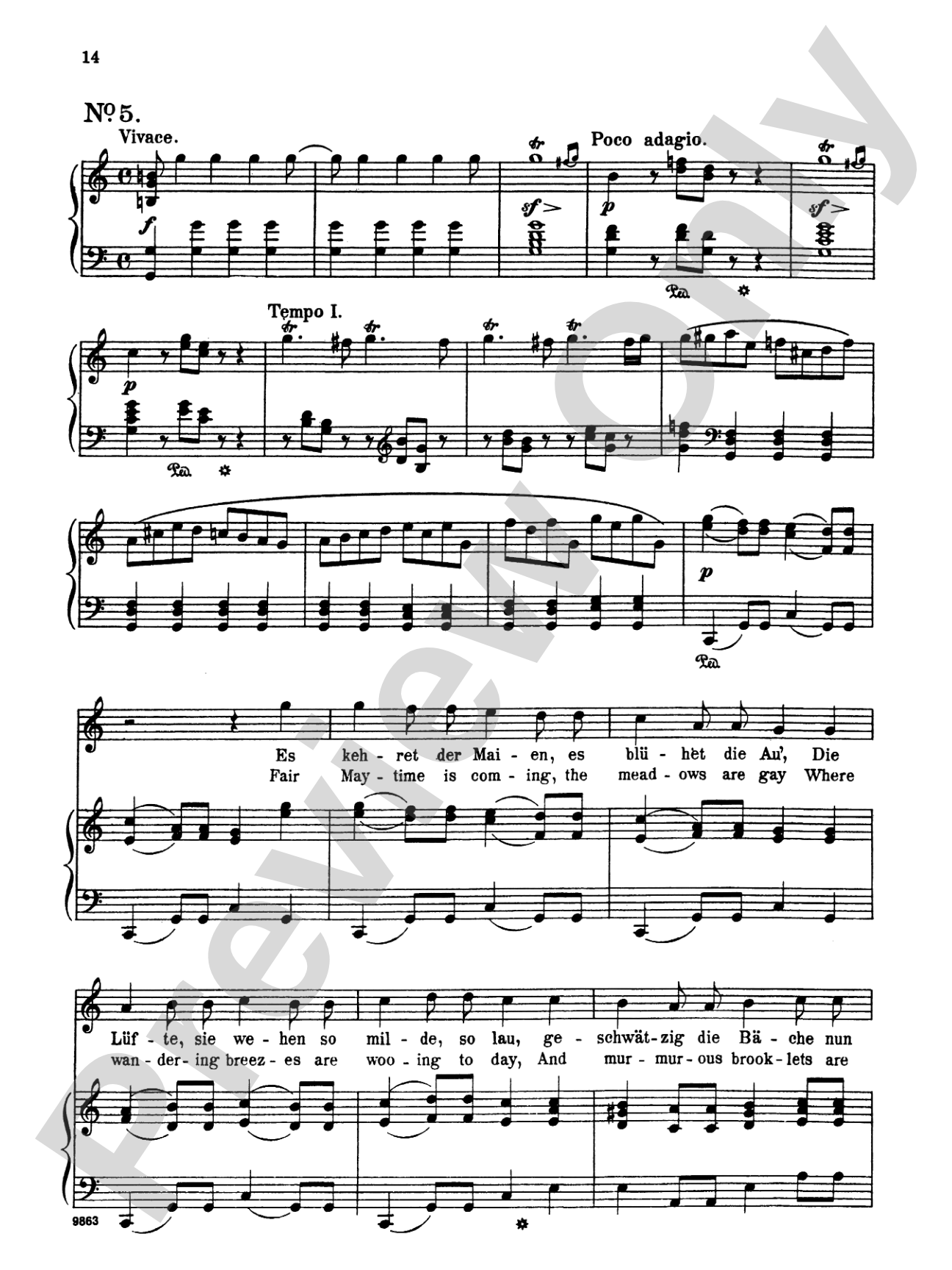 Beethoven: An Die Ferne Geliebte (To the Distant Beloved), Op. 98 (High voice, German/English): High Voice Book