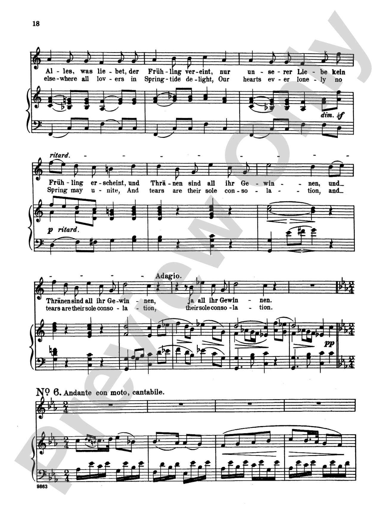 Beethoven: An Die Ferne Geliebte (To the Distant Beloved), Op. 98 (High voice, German/English): High Voice Book