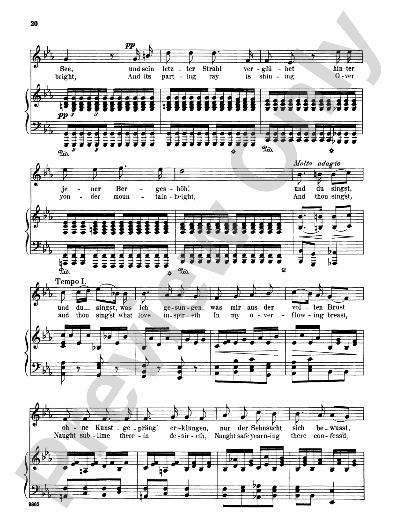 Beethoven: An Die Ferne Geliebte (To the Distant Beloved), Op. 98 (High voice, German/English): High Voice Book
