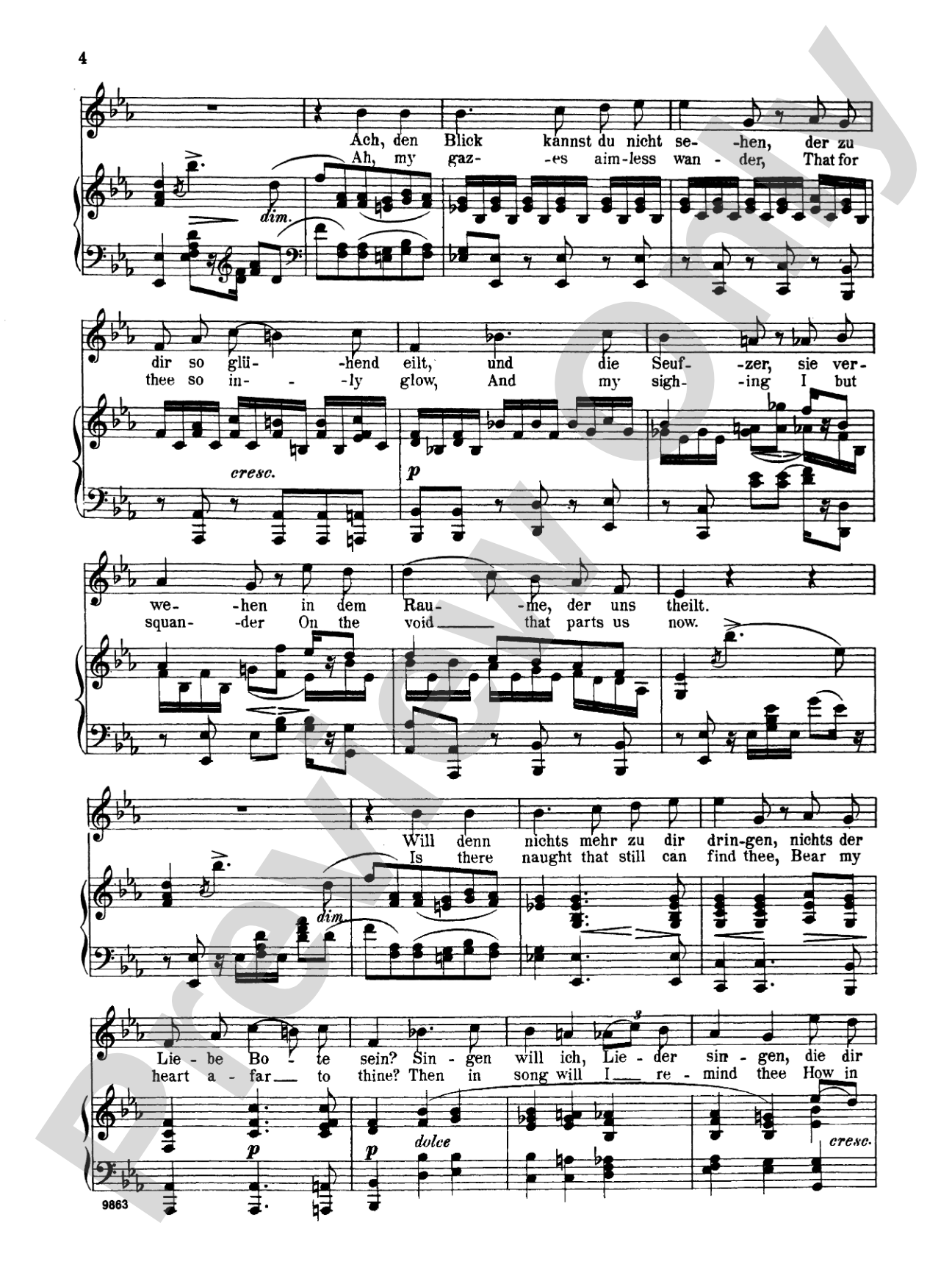 Beethoven: An Die Ferne Geliebte (To the Distant Beloved), Op. 98 (High voice, German/English): High Voice Book
