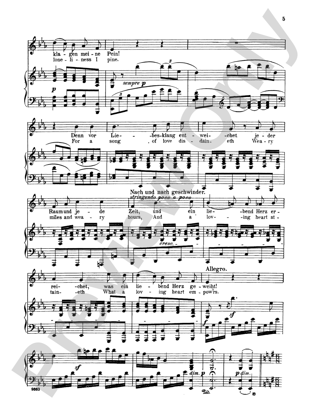 Beethoven: An Die Ferne Geliebte (To the Distant Beloved), Op. 98 (High voice, German/English): High Voice Book