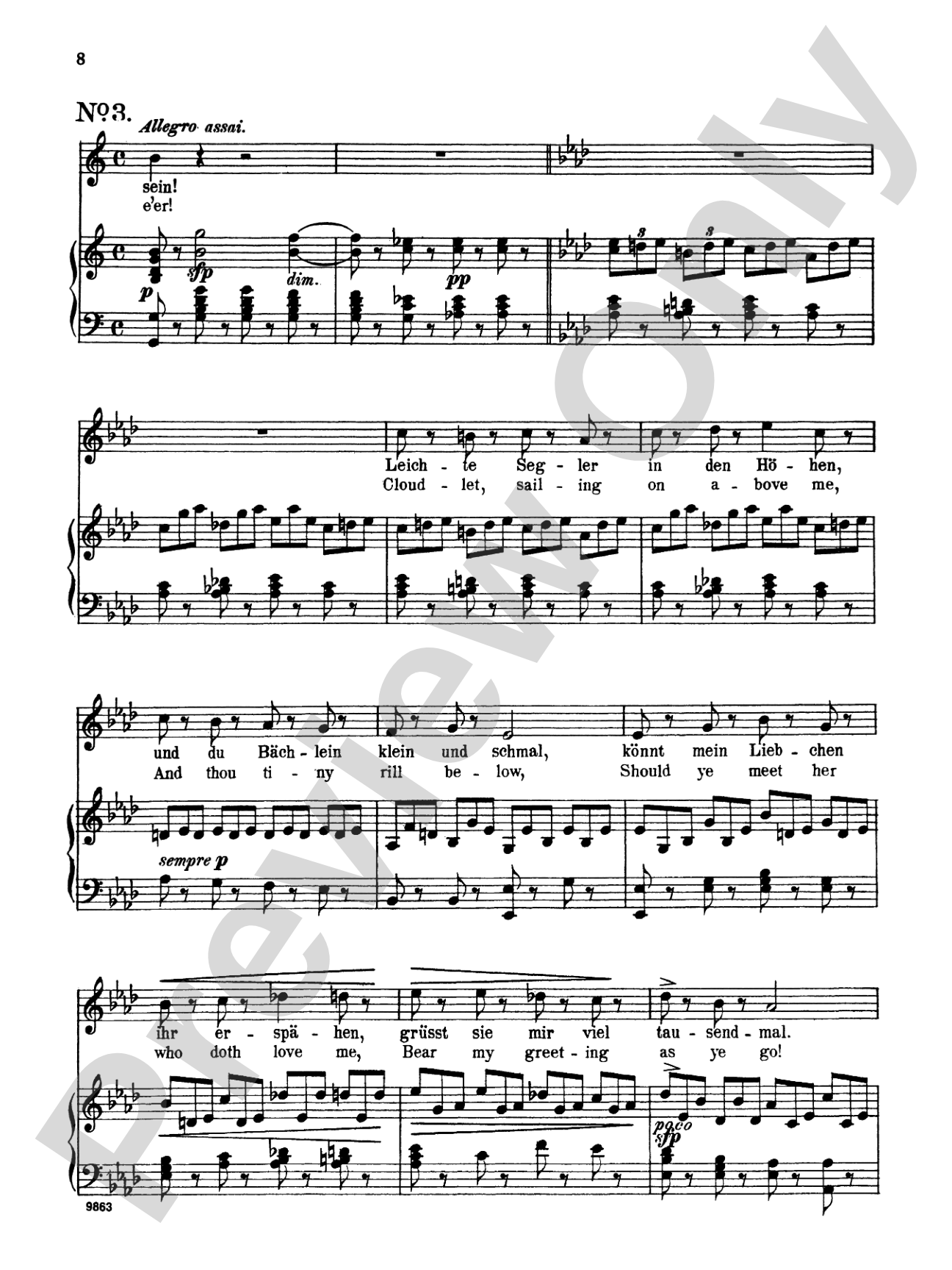 Beethoven: An Die Ferne Geliebte (To the Distant Beloved), Op. 98 (High voice, German/English): High Voice Book