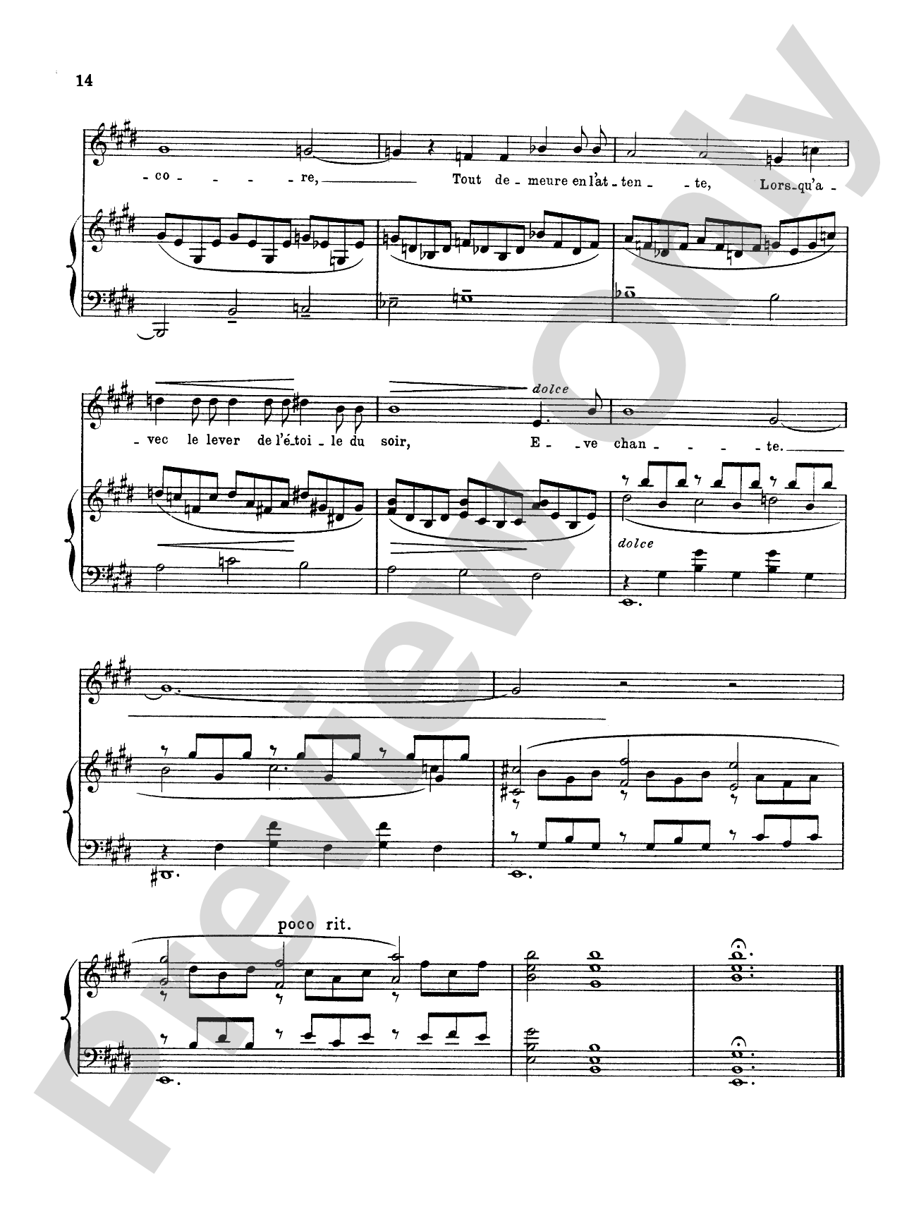 Fauré: La Chanson D'Eve (French): Vocal Book