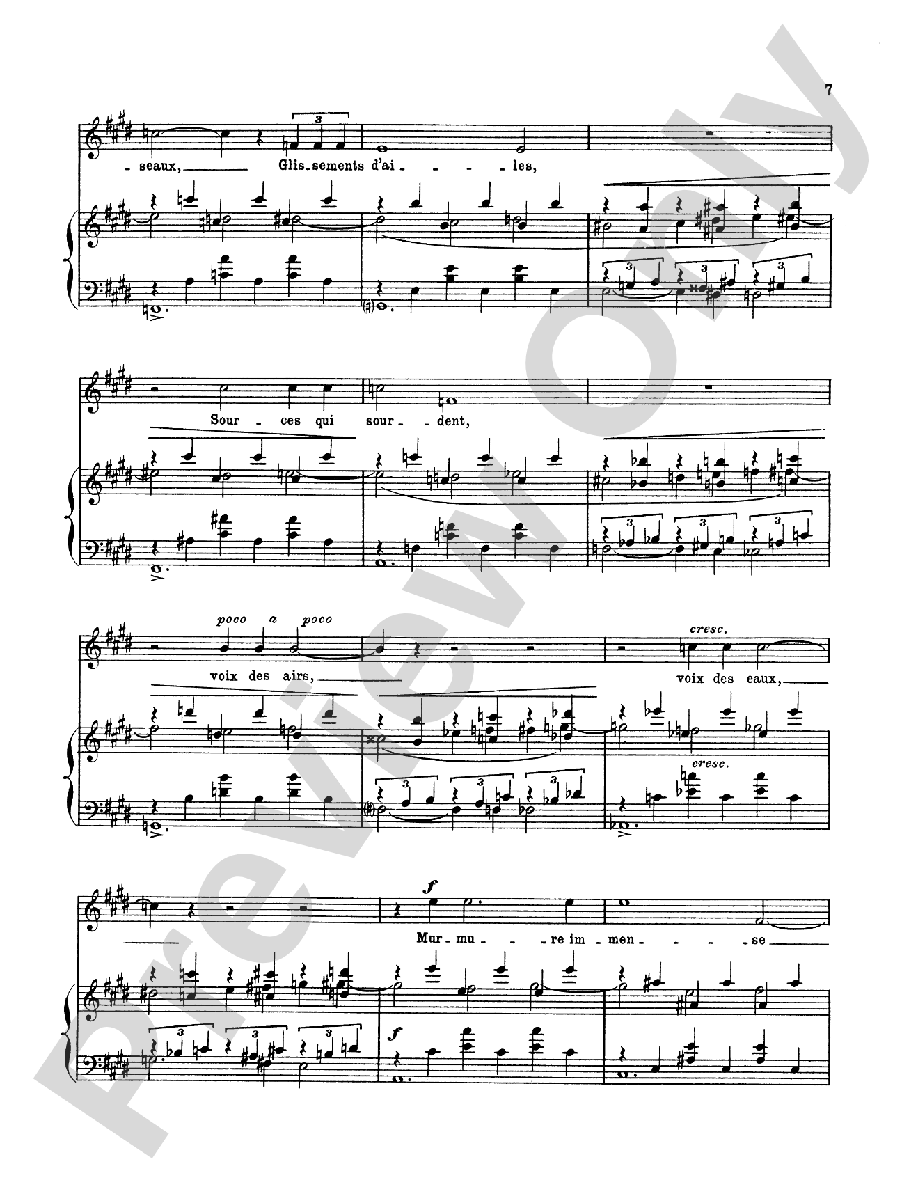 Fauré: La Chanson D'Eve (French): Vocal Book