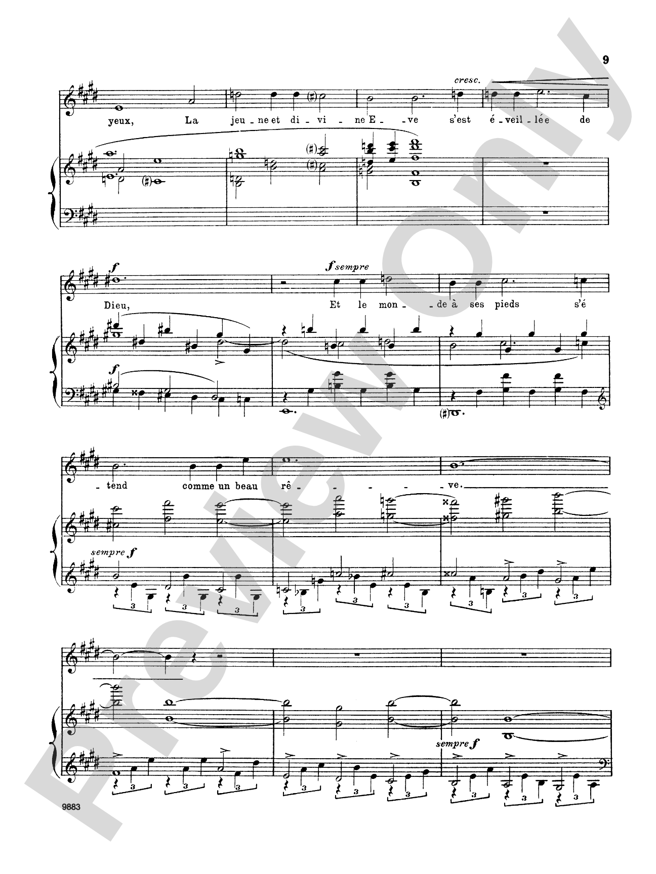 Fauré: La Chanson D'Eve (French): Vocal Book