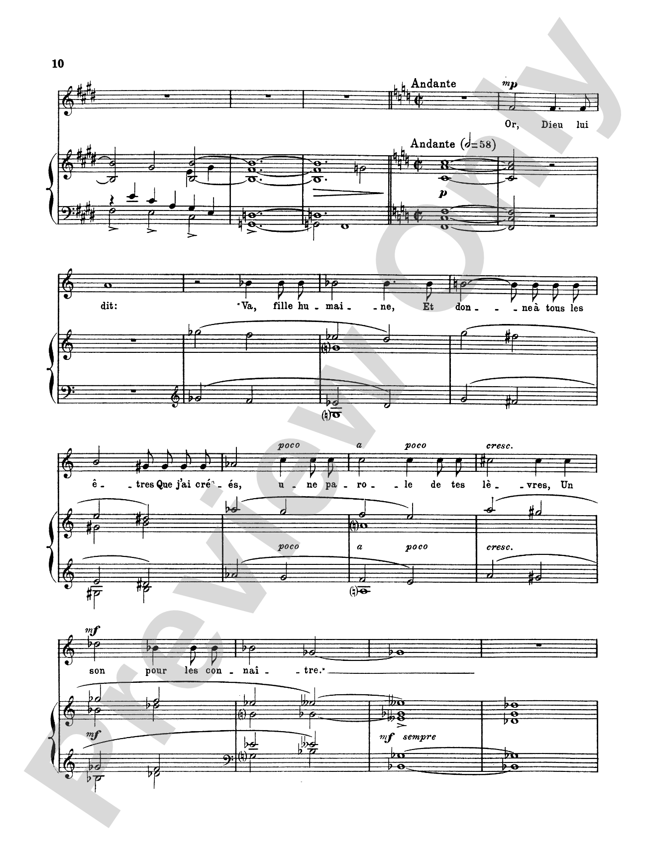 Fauré: La Chanson D'Eve (French): Vocal Book