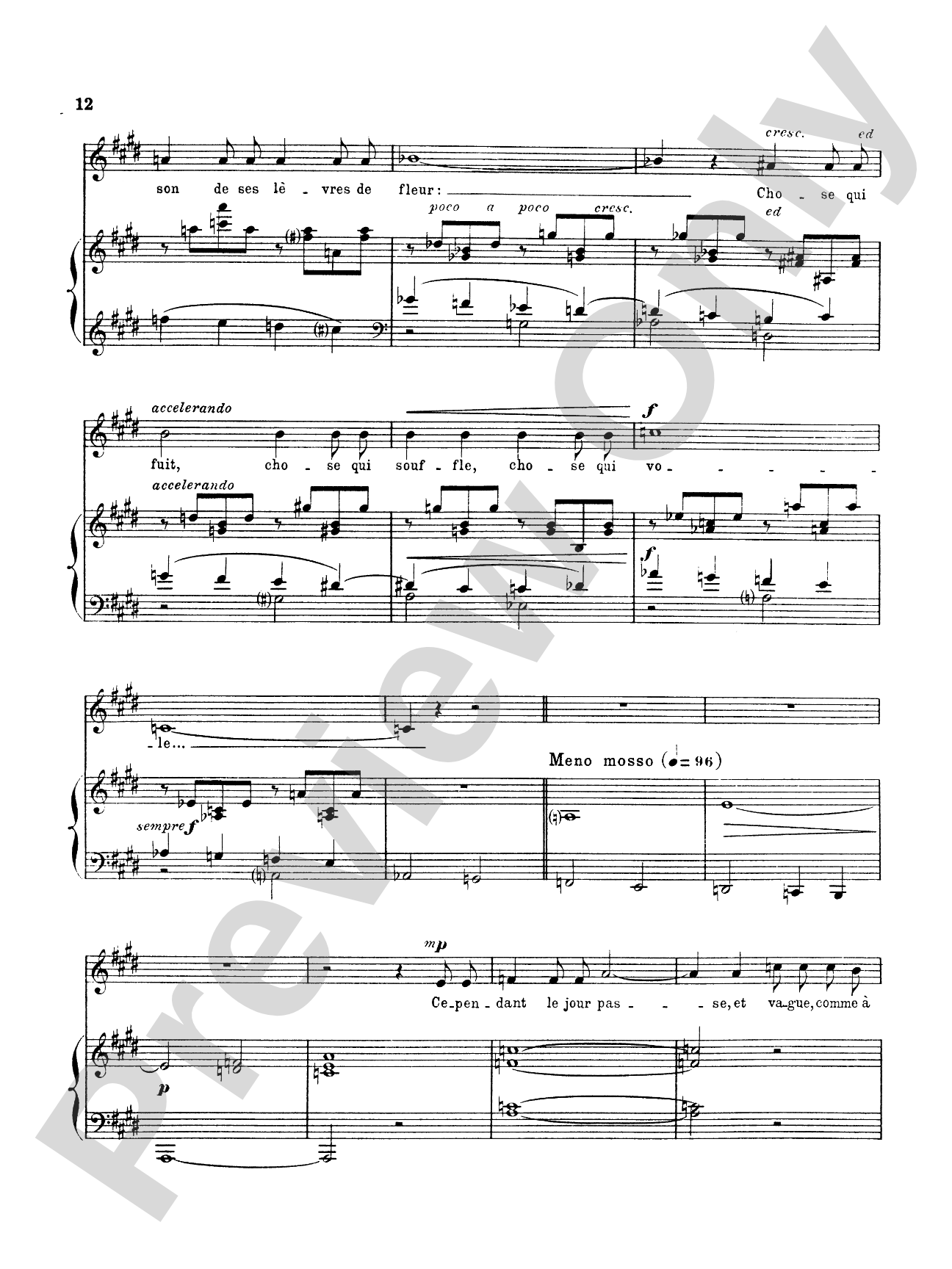 Fauré: La Chanson D'Eve (French): Vocal Book