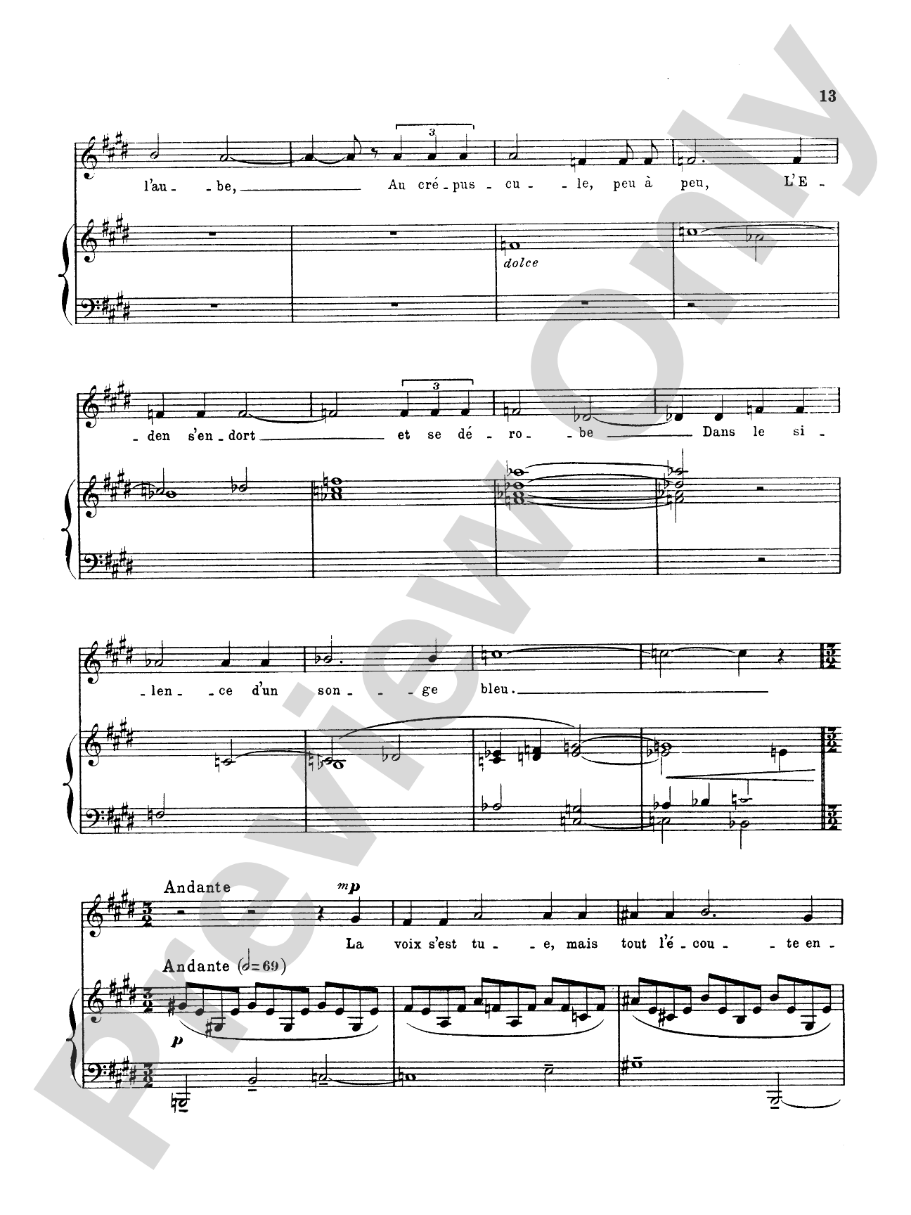 Fauré: La Chanson D'Eve (French): Vocal Book