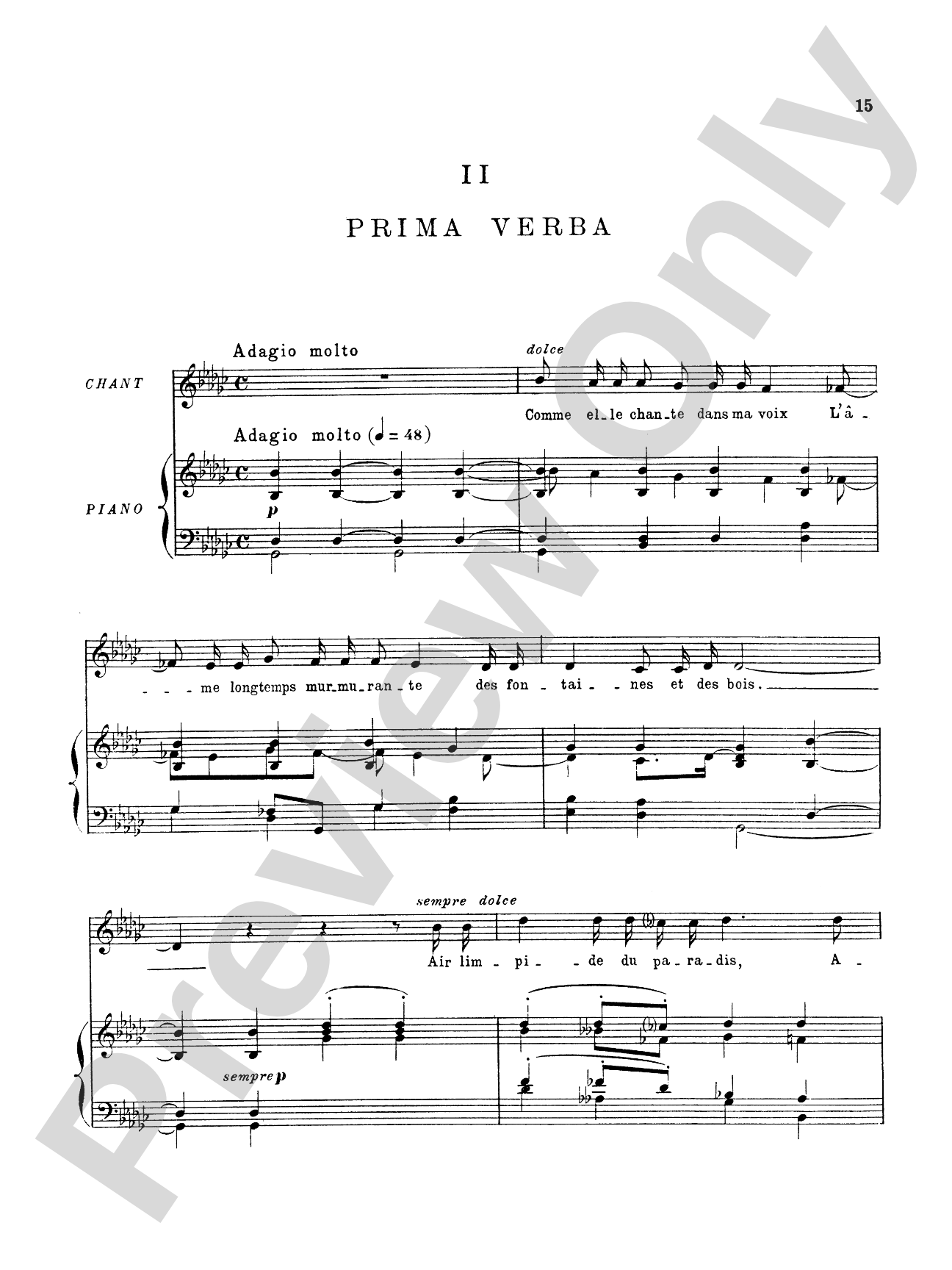 Fauré: La Chanson D'Eve (French)