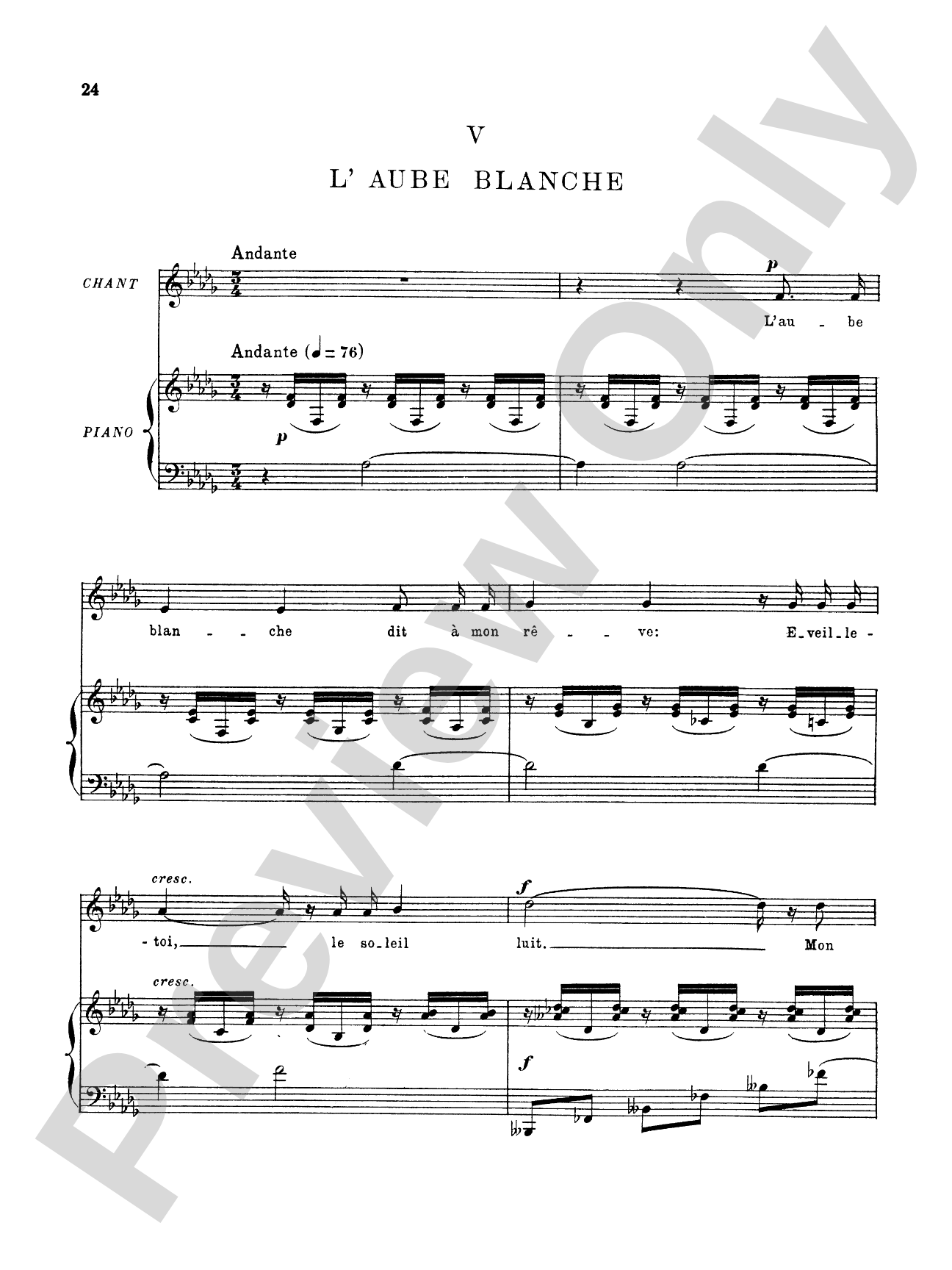 Fauré: La Chanson D'Eve (French)
