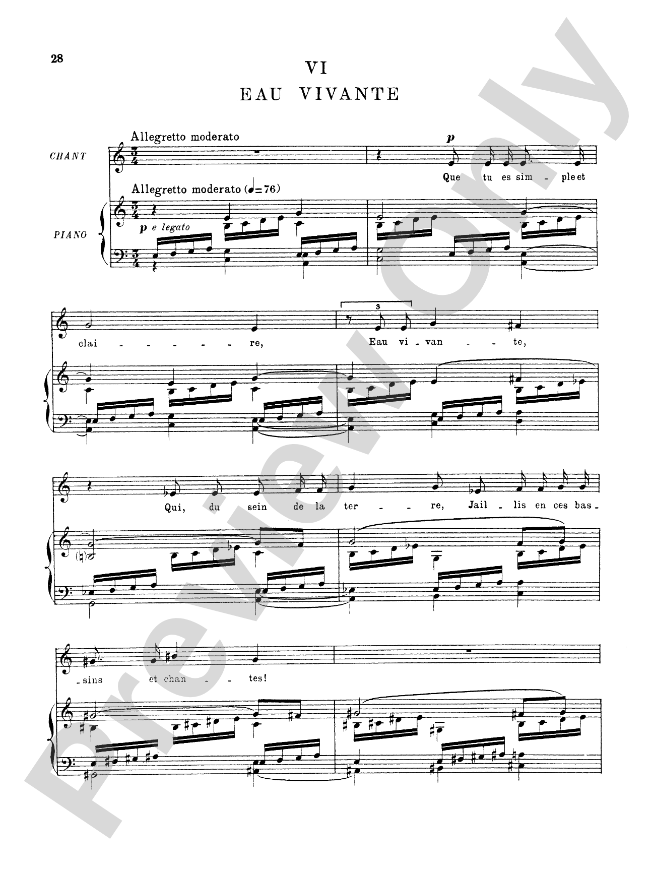 Fauré: La Chanson D'Eve (French)