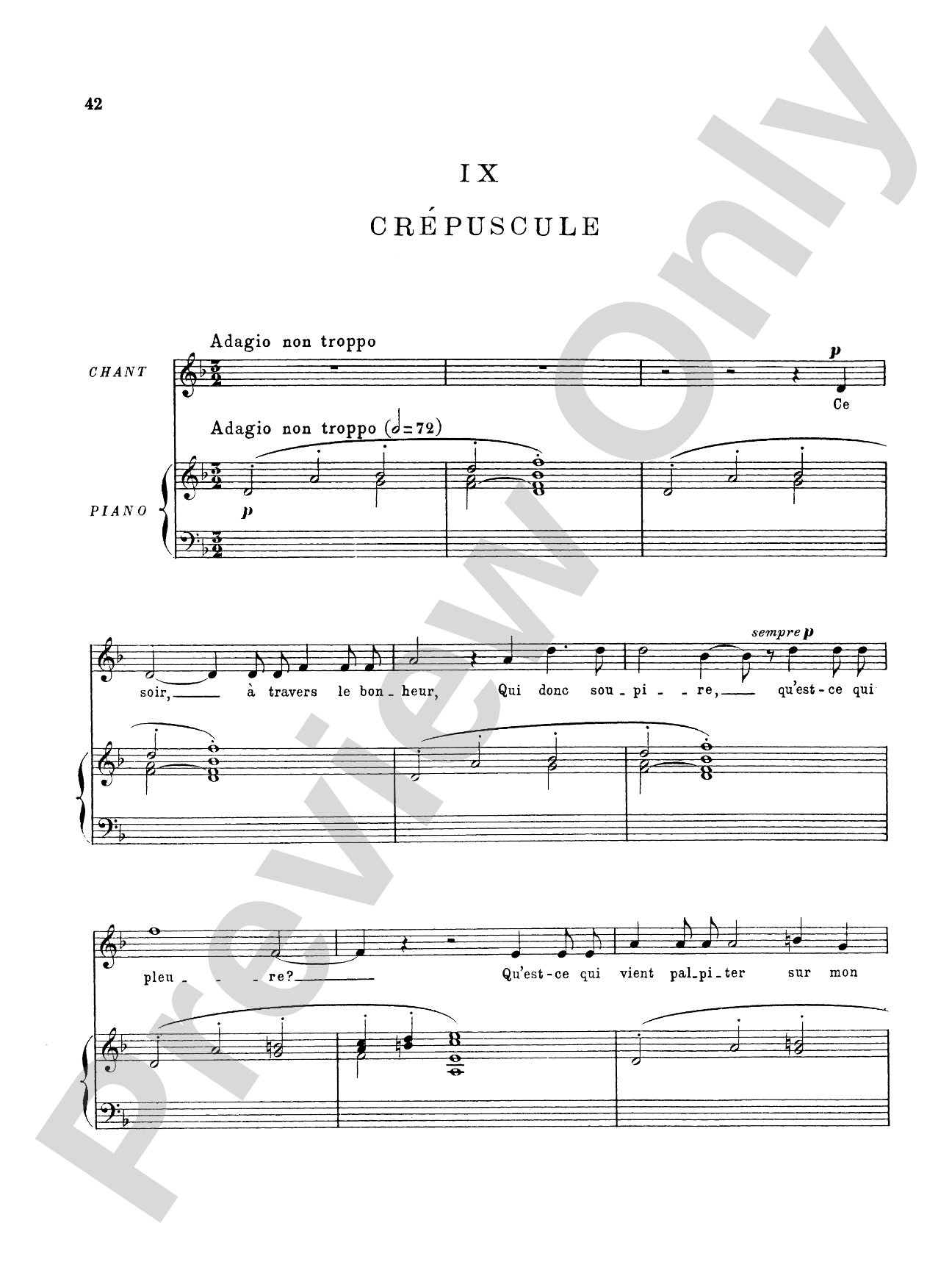 Fauré: La Chanson D'Eve (French)