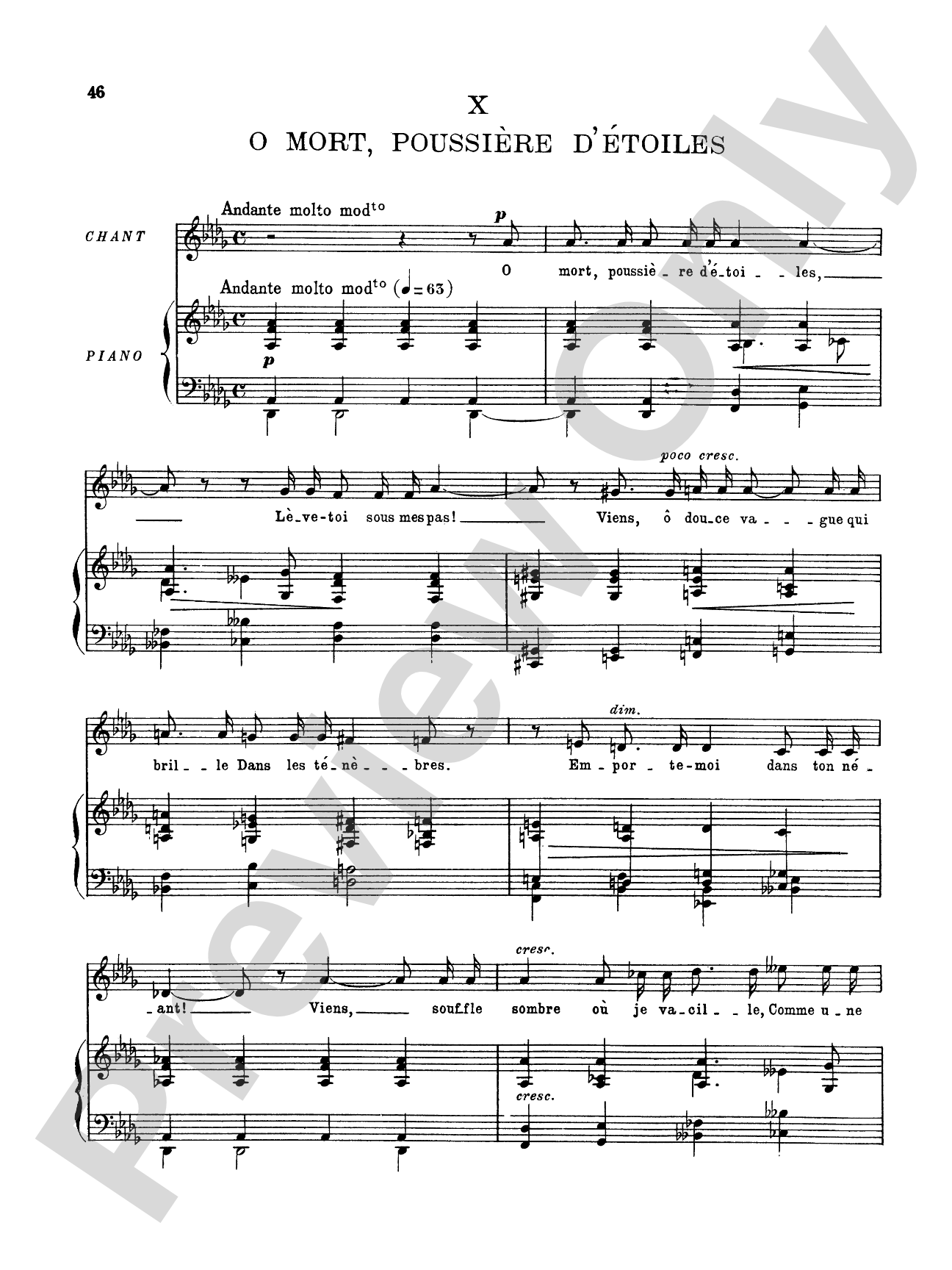 Fauré: La Chanson D'Eve (French)