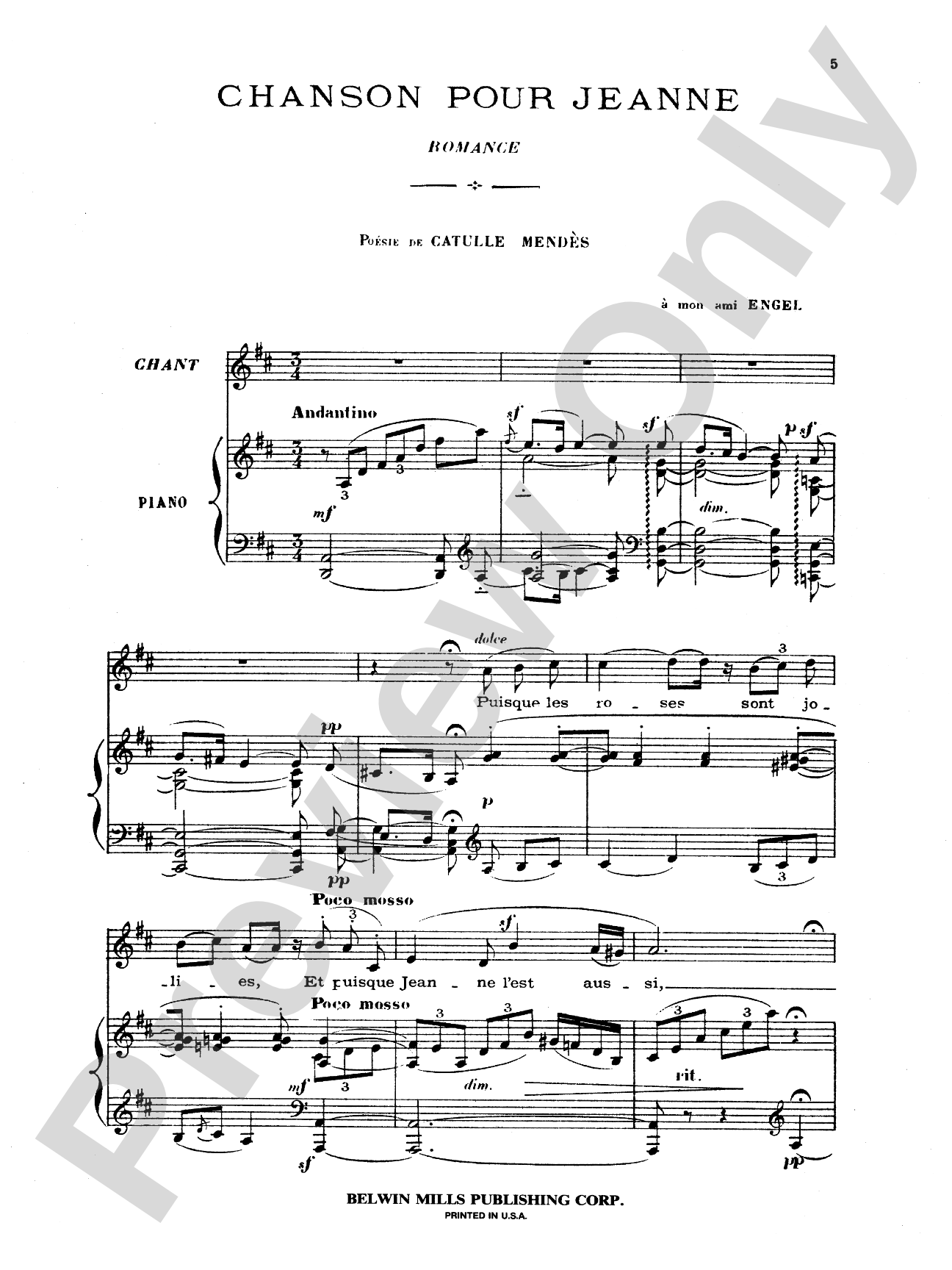 Chabrier: Recueil de Melodies: Vocal Book