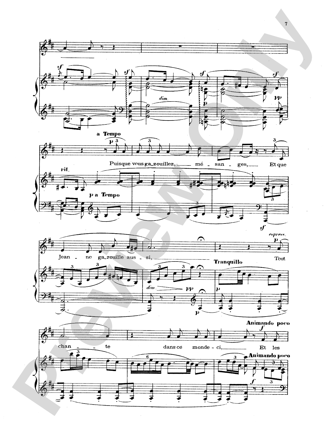 Chabrier: Recueil de Melodies: Vocal Book