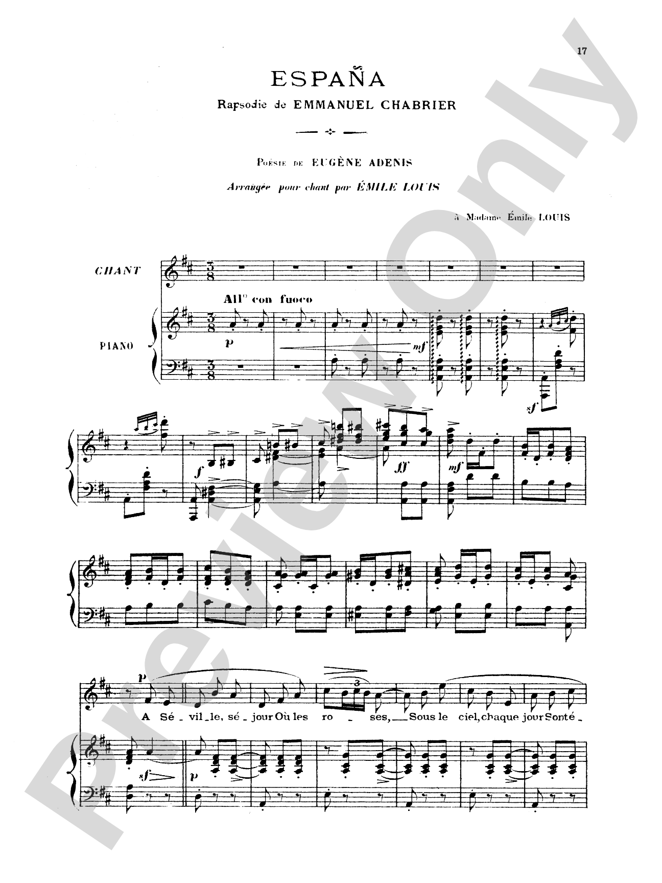 Chabrier: Recueil de Melodies