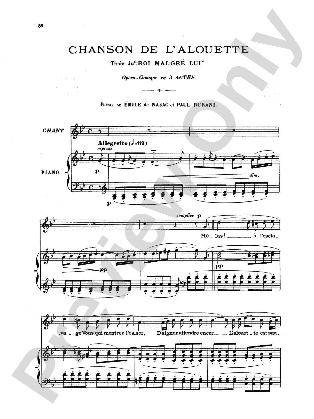 Chabrier: Recueil de Melodies