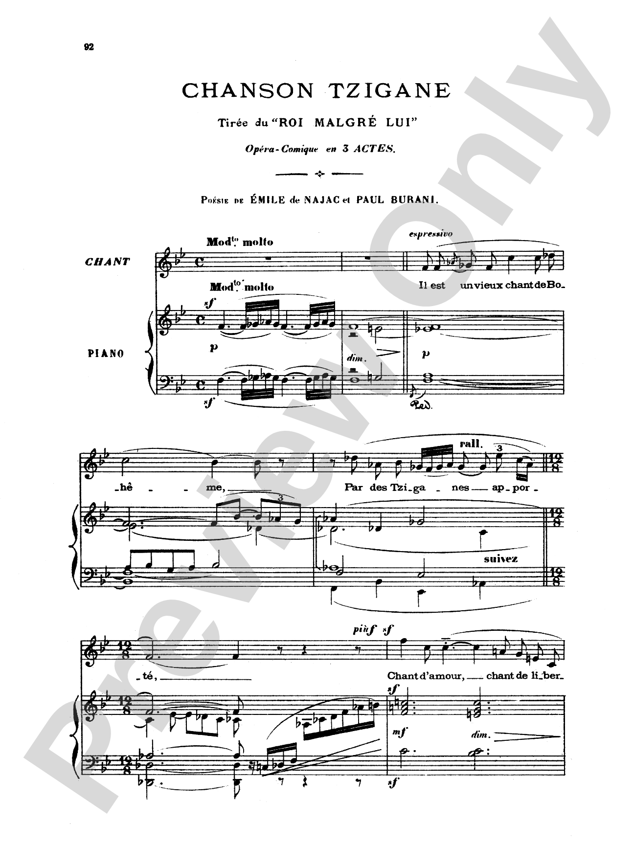 Chabrier: Recueil de Melodies