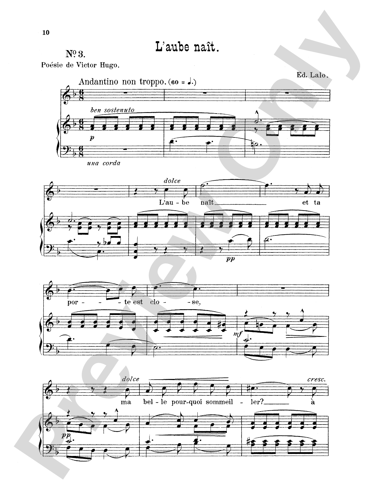 Lalo: Songs for Voice and Piano (French)