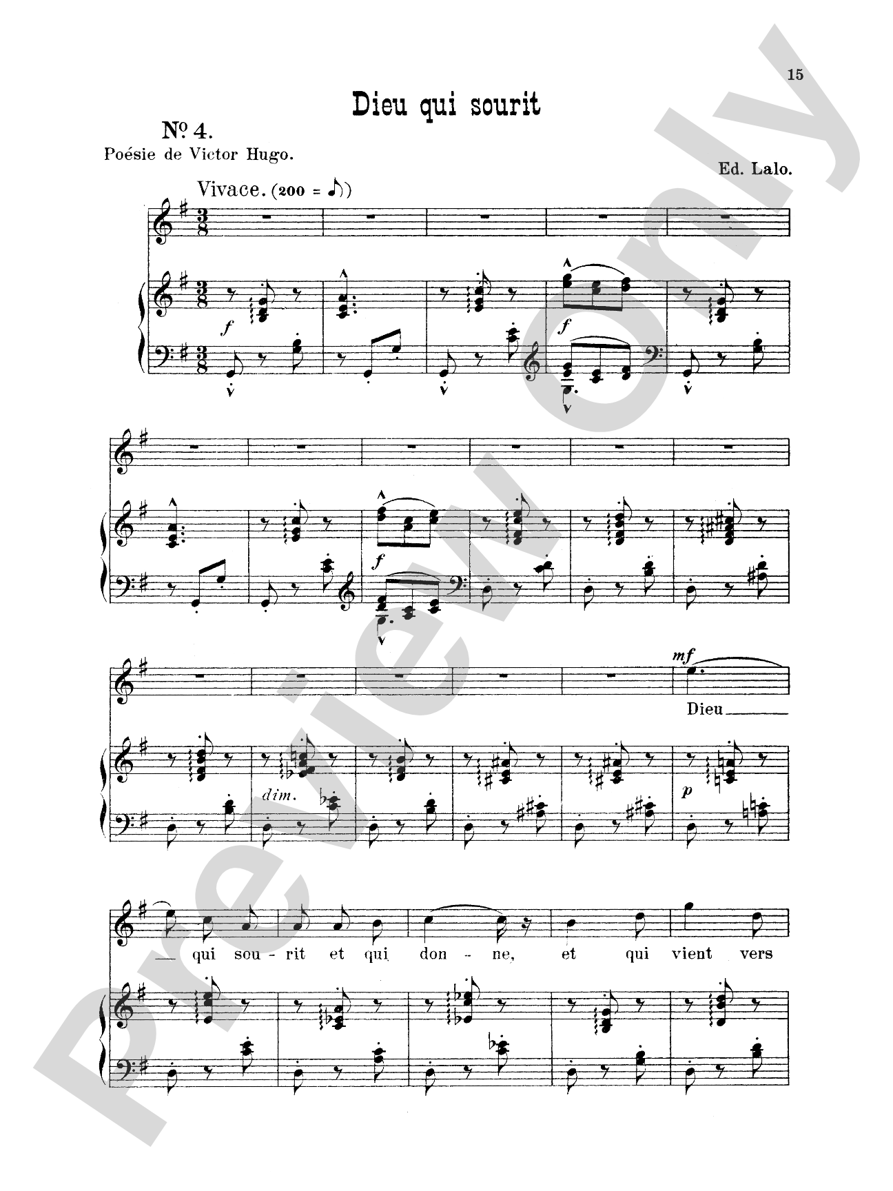 Lalo: Songs for Voice and Piano (French)