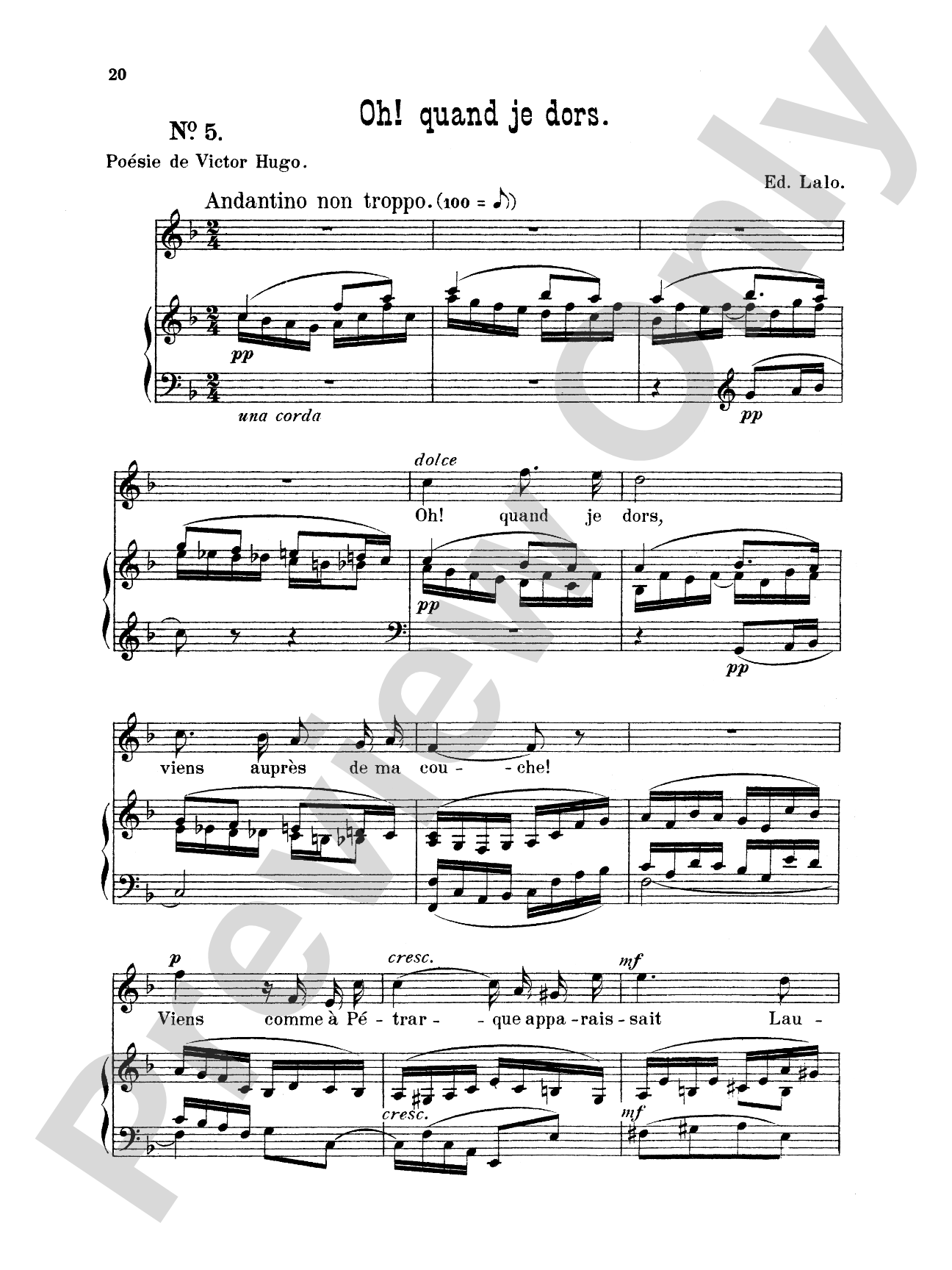 Lalo: Songs for Voice and Piano (French)