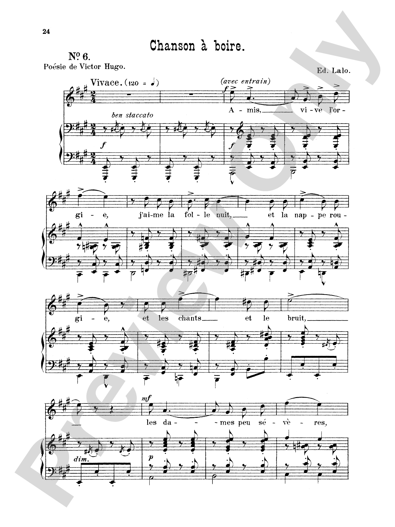 Lalo: Songs for Voice and Piano (French)