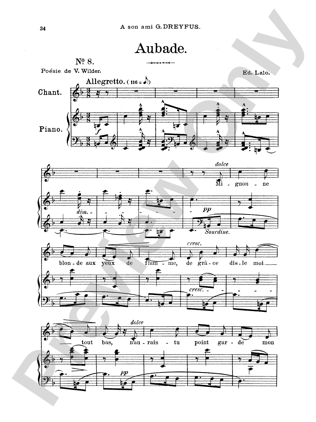 Lalo: Songs for Voice and Piano (French)