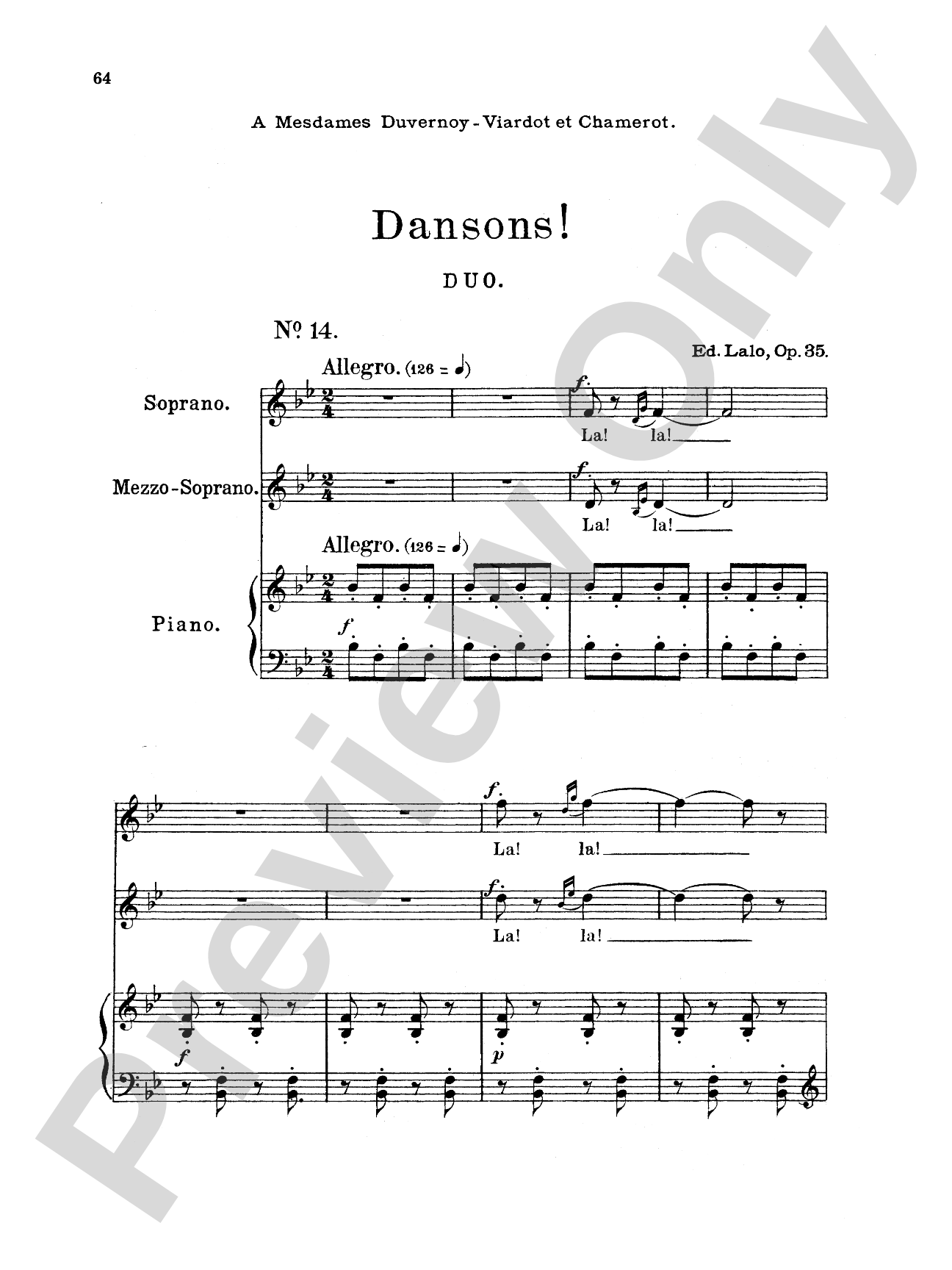 Lalo: Songs for Voice and Piano (French)