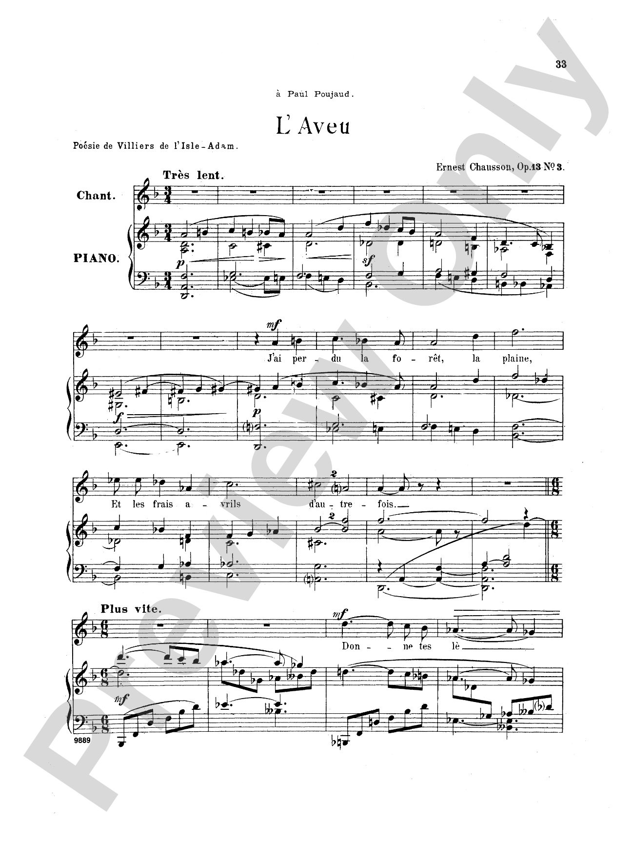 Chausson: Thirty-Three Songs (French)
