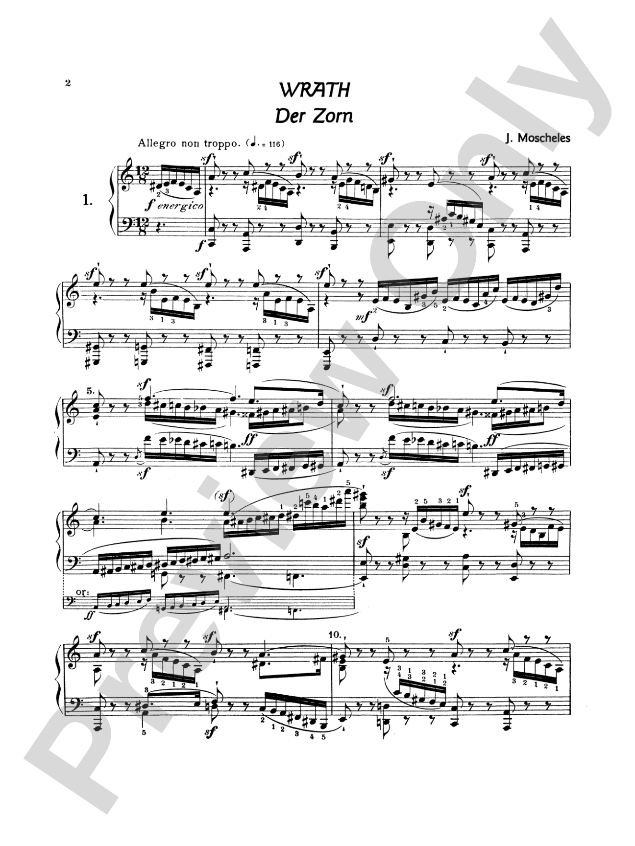Moscheles: Grand Characteristic Studies, Op. 95: Piano Book