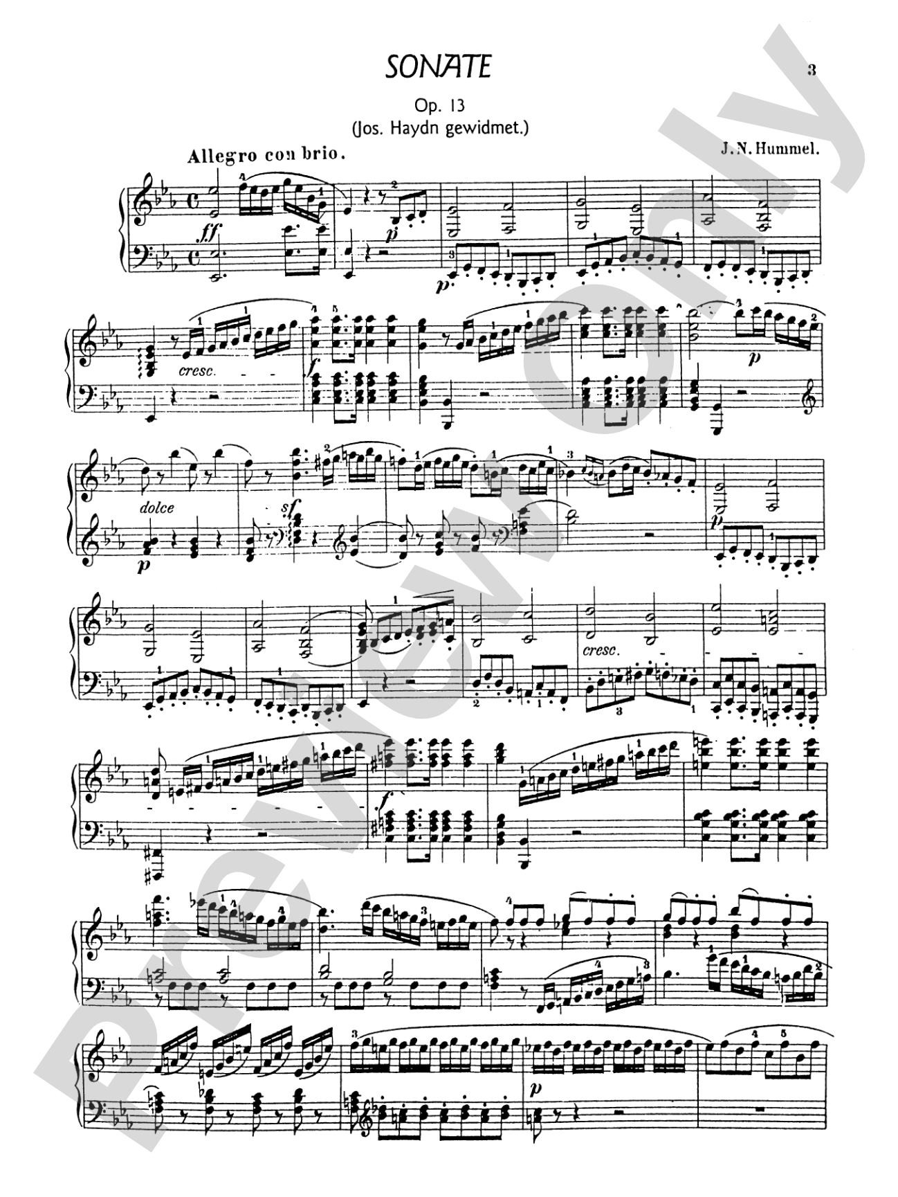 Hummel: Sonatas and Pieces (Volume I): Piano Book