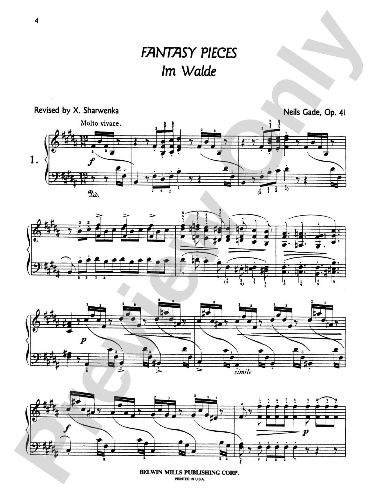 Gade: Fantasy Pieces, Op. 41: Piano
