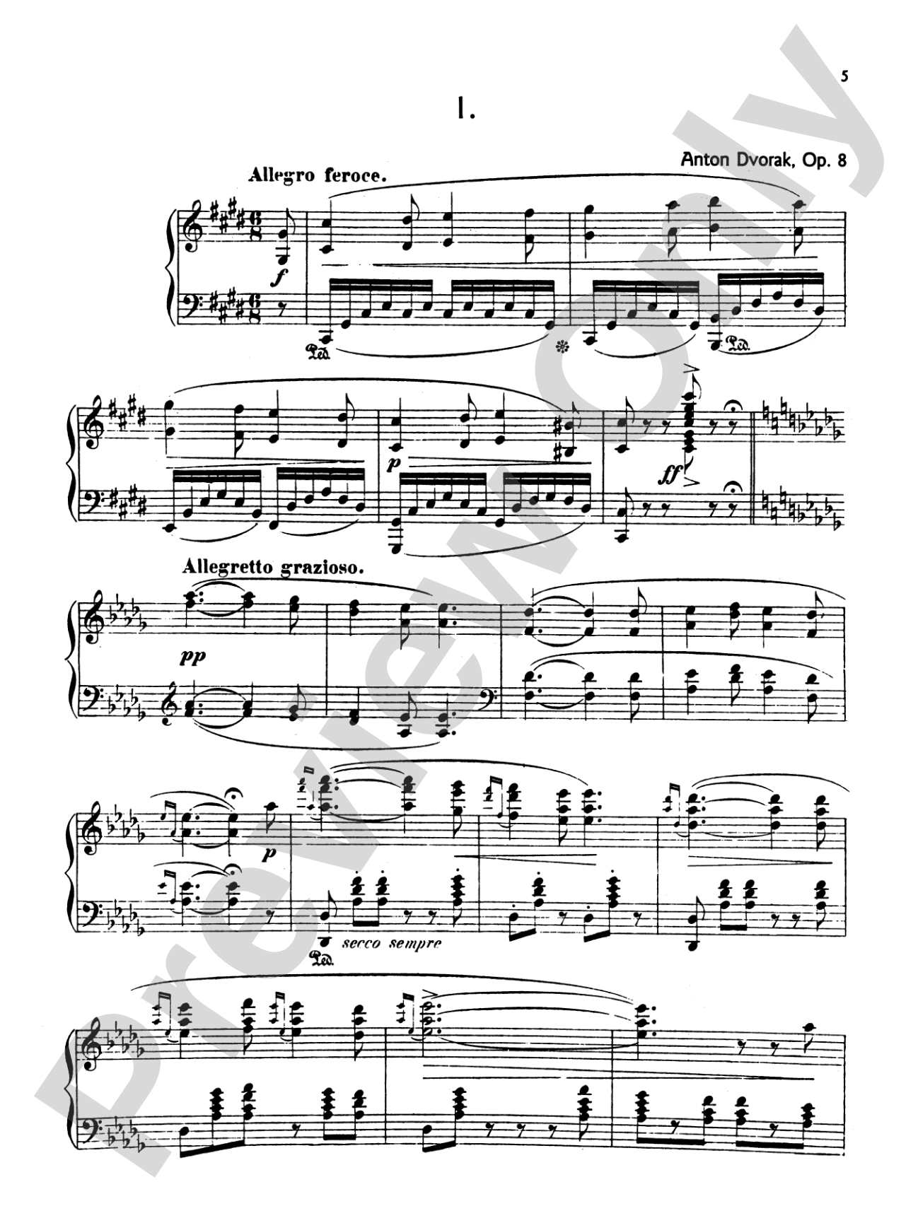 Dvorák: Silhouettes, Op. 8: Piano Book
